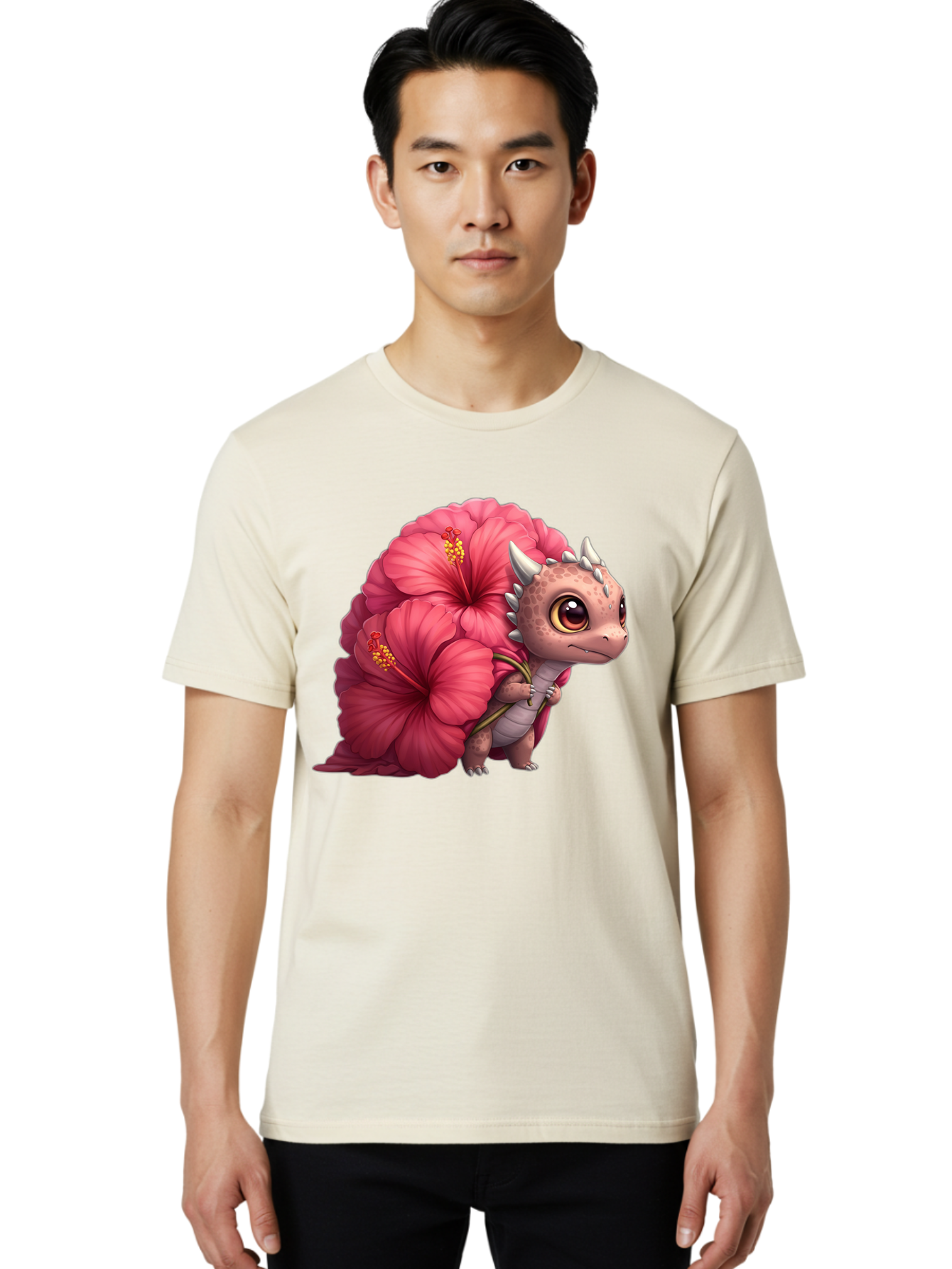 Pink-Hibiscus-Dinosaur Men'S Graphic Tee, 100% Cotton, Comfortable Casual Summer Wear, Machine Washable, Vintage Camera, Old Camera, Antique Camera, Black Camera, Classic Photography, Photography Equipment, Nostalgic Device, Film Camera, Baj686 29