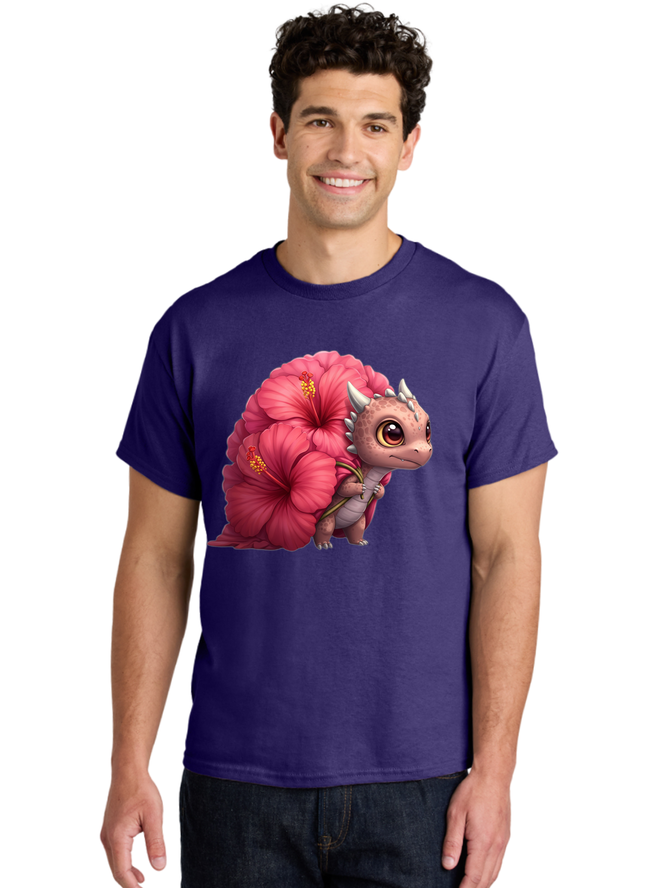 Pink-Hibiscus-Dinosaur Men'S Graphic Tee, 100% Cotton, Comfortable Casual Summer Wear, Machine Washable, Vintage Camera, Old Camera, Antique Camera, Black Camera, Classic Photography, Photography Equipment, Nostalgic Device, Film Camera, Baj686 23