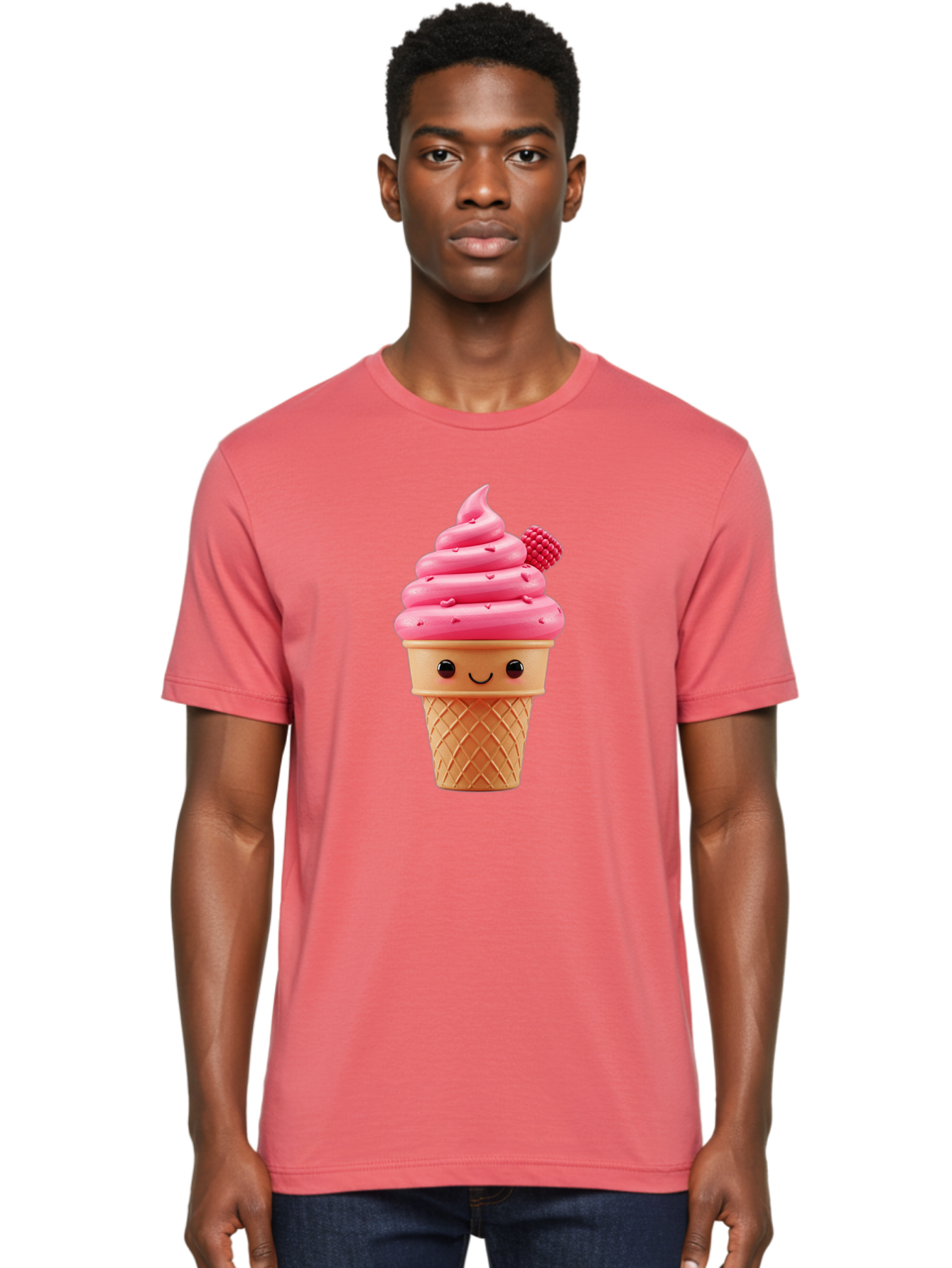 Pink-Ice-Cream-Cone-1 Men'S Graphic Tee, 100% Cotton, Comfortable Casual Summer Wear, Machine Washable, Vintage Camera, Old Camera, Antique Camera, Black Camera, Classic Photography, Photography Equipment, Nostalgic Device, Film Camera, Baj687 21