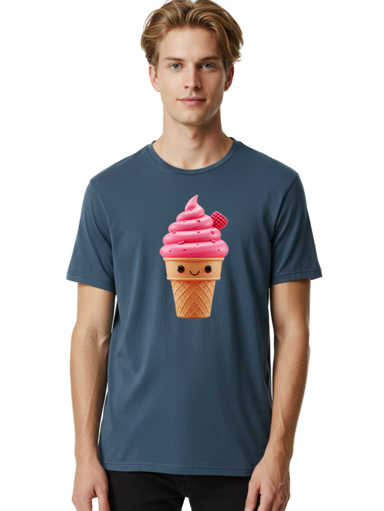 Pink-Ice-Cream-Cone-1 Men'S Graphic Tee, 100% Cotton, Comfortable Casual Summer Wear, Machine Washable, Vintage Camera, Old Camera, Antique Camera, Black Camera, Classic Photography, Photography Equipment, Nostalgic Device, Film Camera, Baj687 26