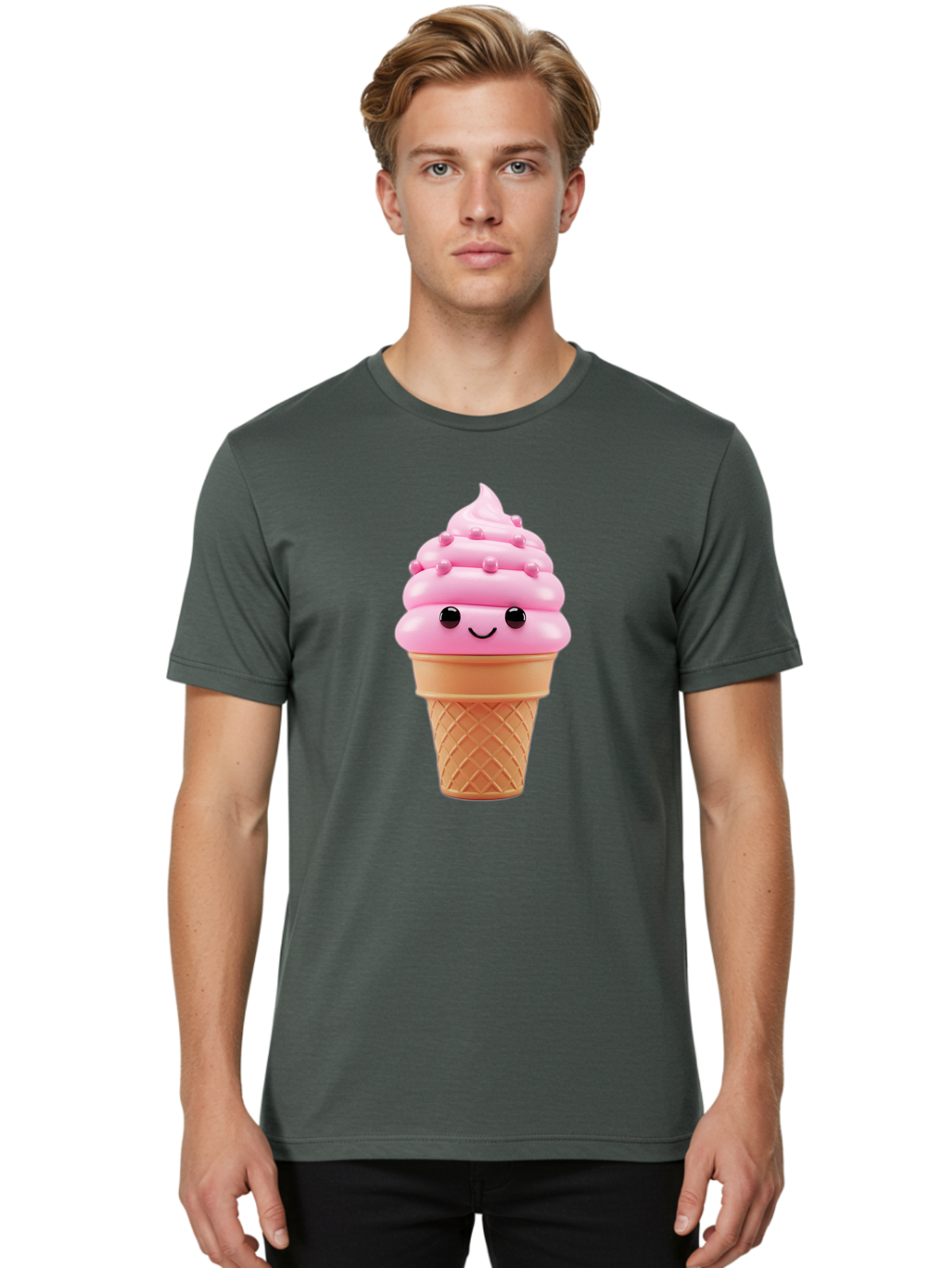 Pink-Ice-Cream-Cone Men'S Graphic Tee, 100% Cotton, Comfortable Casual Summer Wear, Machine Washable, Vintage Camera, Old Camera, Antique Camera, Black Camera, Classic Photography, Photography Equipment, Nostalgic Device, Film Camera, Baj688 26