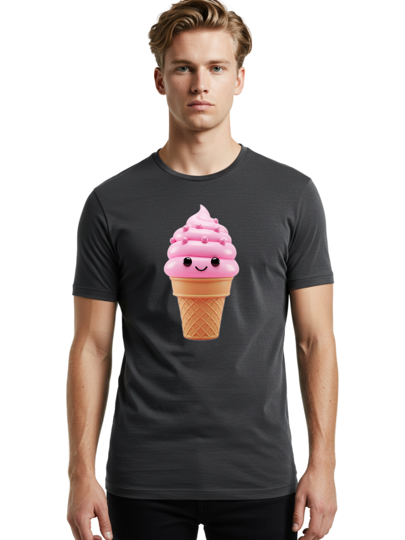 Pink-Ice-Cream-Cone Men'S Graphic Tee, 100% Cotton, Comfortable Casual Summer Wear, Machine Washable, Vintage Camera, Old Camera, Antique Camera, Black Camera, Classic Photography, Photography Equipment, Nostalgic Device, Film Camera, Baj688 22