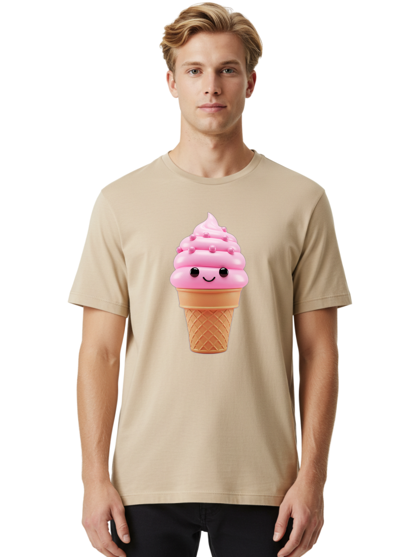 Pink-Ice-Cream-Cone Men'S Graphic Tee, 100% Cotton, Comfortable Casual Summer Wear, Machine Washable, Vintage Camera, Old Camera, Antique Camera, Black Camera, Classic Photography, Photography Equipment, Nostalgic Device, Film Camera, Baj688 17