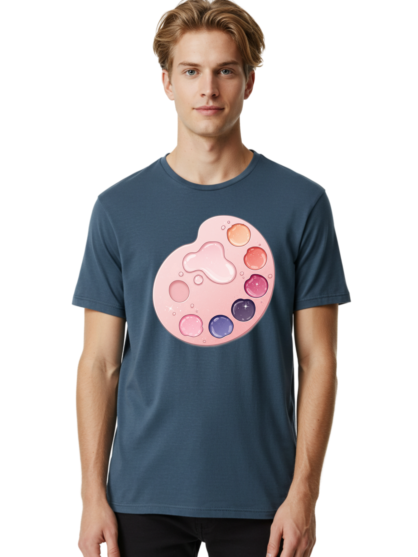 Pink-Painter-S-Palette Men'S Graphic Tee, 100% Cotton, Comfortable Casual Summer Wear, Machine Washable, Vintage Camera, Old Camera, Antique Camera, Black Camera, Classic Photography, Photography Equipment, Nostalgic Device, Film Camera, Baj691 18