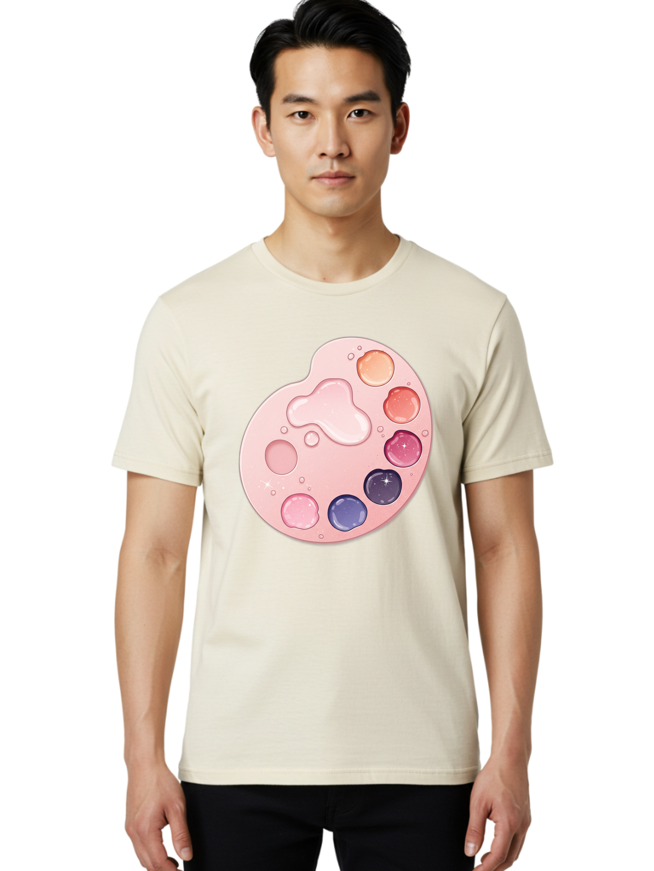 Pink-Painter-S-Palette Men'S Graphic Tee, 100% Cotton, Comfortable Casual Summer Wear, Machine Washable, Vintage Camera, Old Camera, Antique Camera, Black Camera, Classic Photography, Photography Equipment, Nostalgic Device, Film Camera, Baj691 16