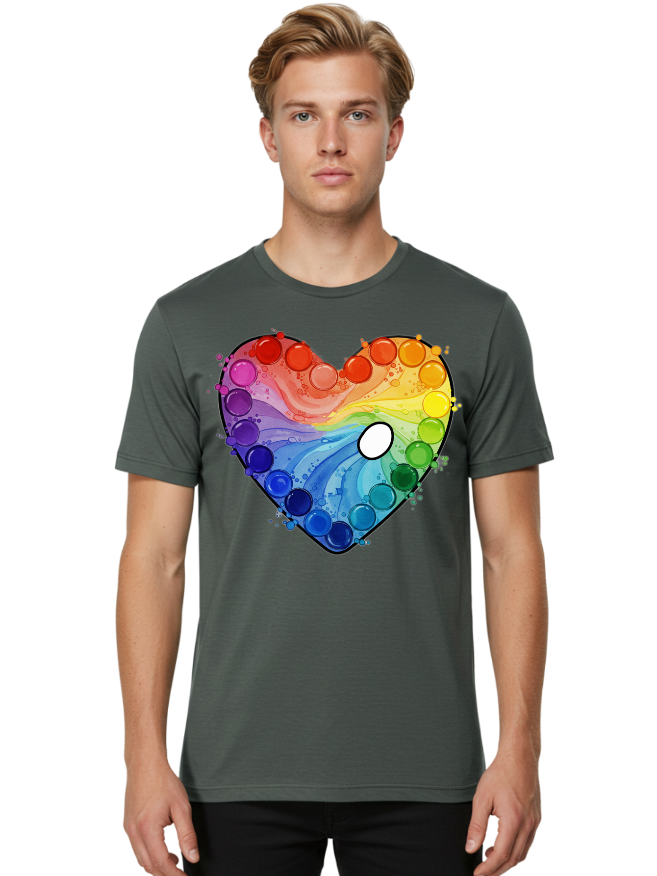 Pop-It-Heart-1 Men'S Graphic Tee, 100% Cotton, Comfortable Casual Summer Wear, Machine Washable, Vintage Camera, Old Camera, Antique Camera, Black Camera, Classic Photography, Photography Equipment, Nostalgic Device, Film Camera, Camera Art Baj698 25