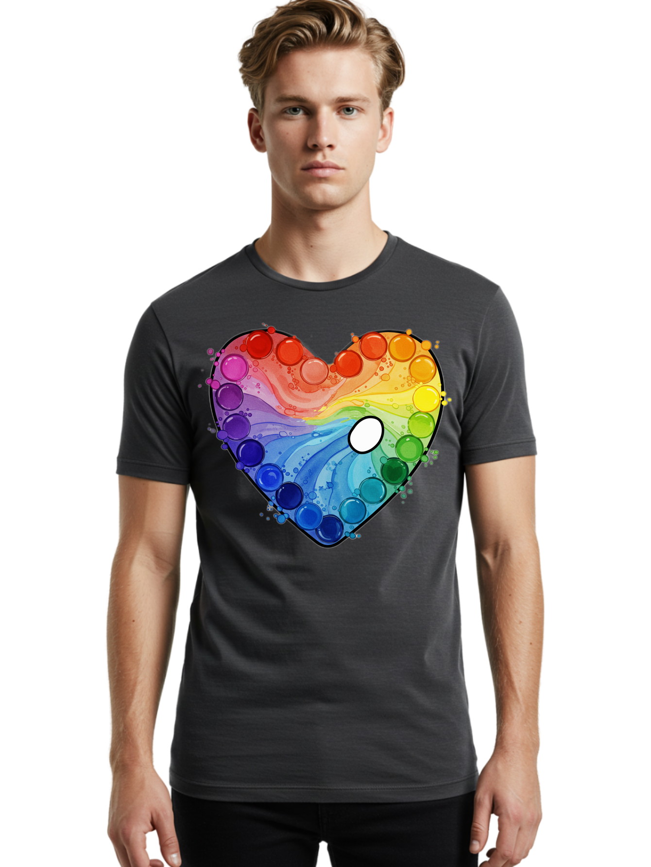 Pop-It-Heart-1 Men'S Graphic Tee, 100% Cotton, Comfortable Casual Summer Wear, Machine Washable, Vintage Camera, Old Camera, Antique Camera, Black Camera, Classic Photography, Photography Equipment, Nostalgic Device, Film Camera, Camera Art Baj698 18