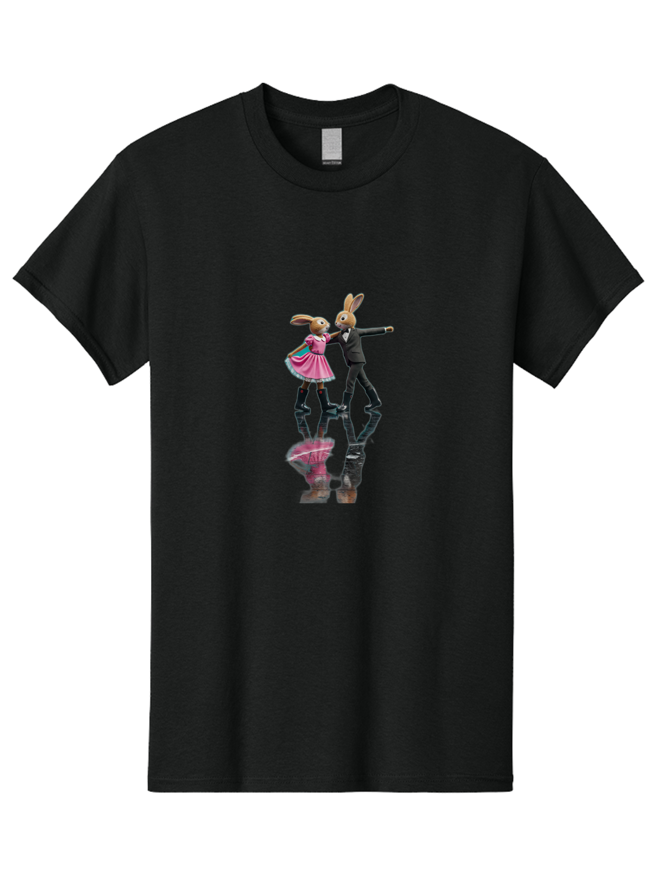 Rabbit-Couple-Dancing Men'S Graphic Tee, 100% Cotton, Comfortable Casual Summer Wear, Machine Washable, Vintage Camera, Old Camera, Antique Camera, Black Camera, Classic Photography, Photography Equipment, Nostalgic Device, Film Camera, Baj718 13