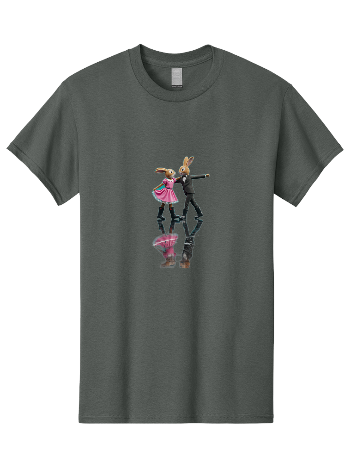 Rabbit-Couple-Dancing Men'S Graphic Tee, 100% Cotton, Comfortable Casual Summer Wear, Machine Washable, Vintage Camera, Old Camera, Antique Camera, Black Camera, Classic Photography, Photography Equipment, Nostalgic Device, Film Camera, Baj718 5