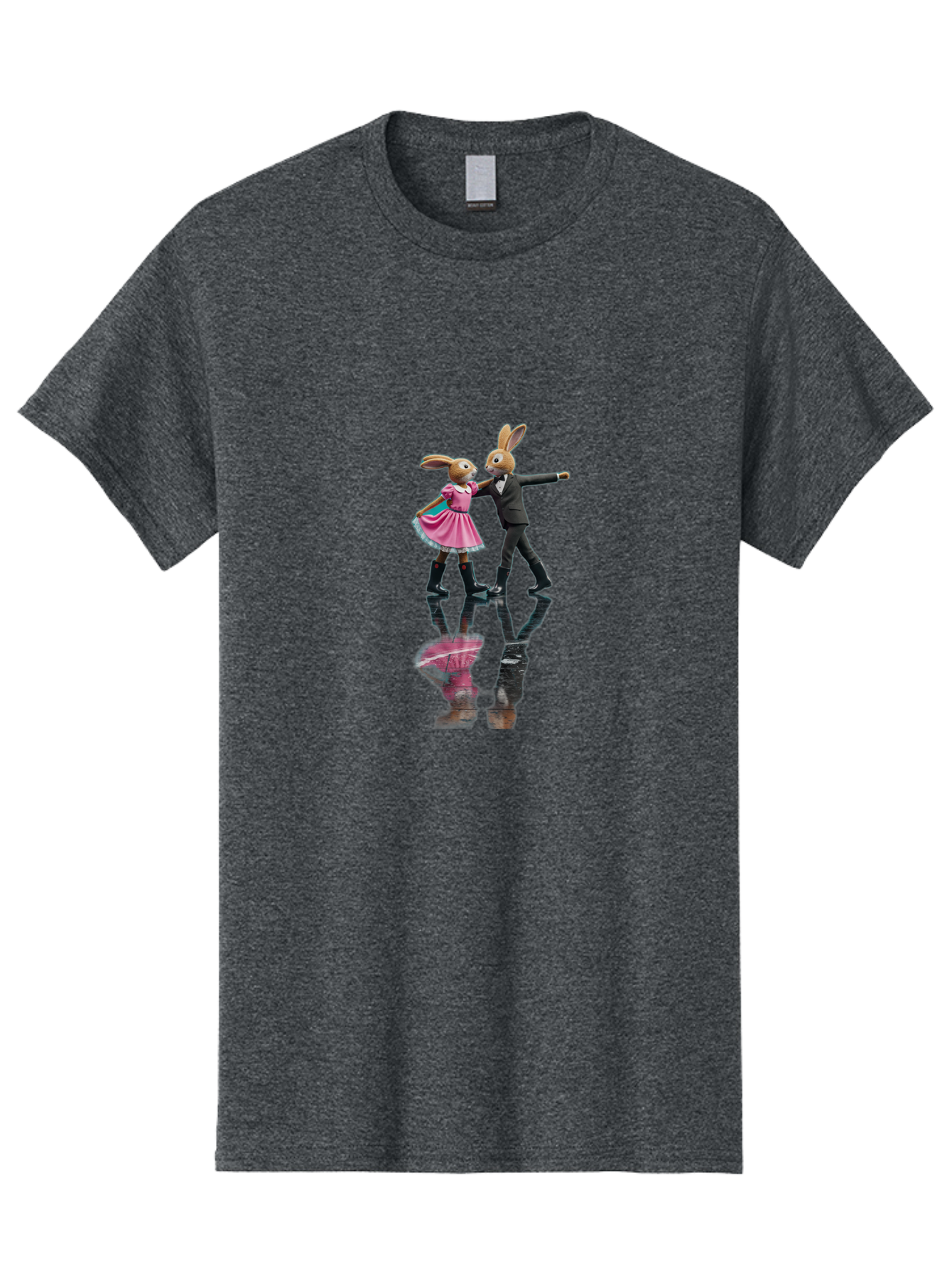 Rabbit-Couple-Dancing Men'S Graphic Tee, 100% Cotton, Comfortable Casual Summer Wear, Machine Washable, Vintage Camera, Old Camera, Antique Camera, Black Camera, Classic Photography, Photography Equipment, Nostalgic Device, Film Camera, Baj718 4