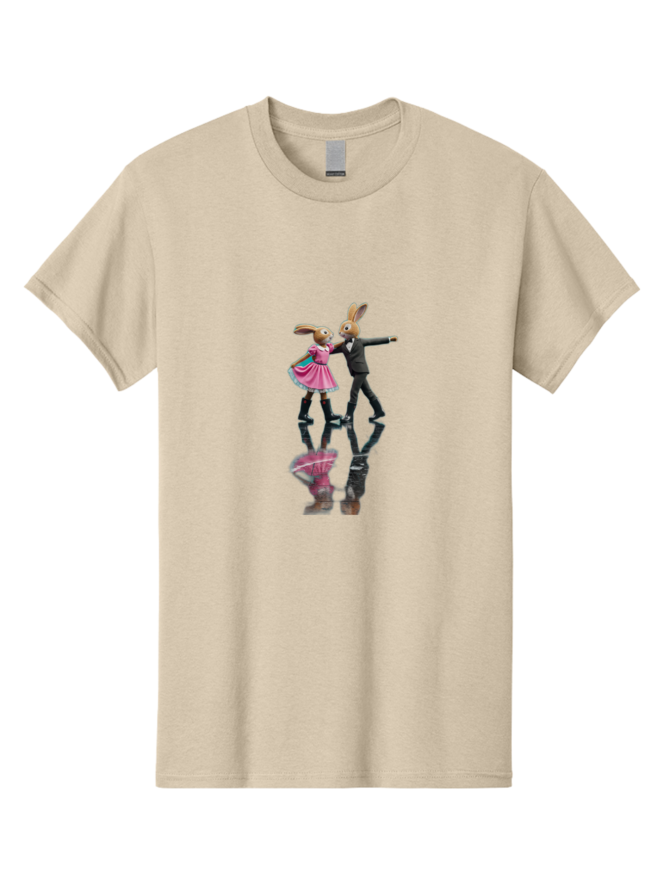 Rabbit-Couple-Dancing Men'S Graphic Tee, 100% Cotton, Comfortable Casual Summer Wear, Machine Washable, Vintage Camera, Old Camera, Antique Camera, Black Camera, Classic Photography, Photography Equipment, Nostalgic Device, Film Camera, Baj718 9