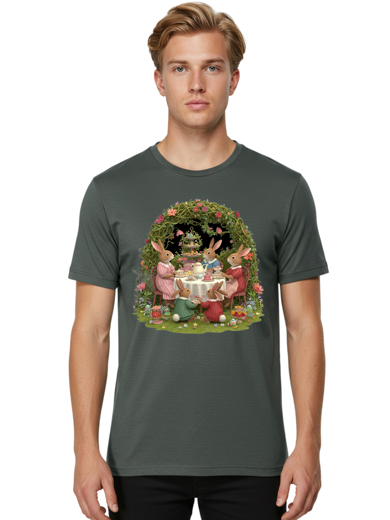 Rabbit-Family-Tea-Party Men'S Graphic Tee, 100% Cotton, Comfortable Casual Summer Wear, Machine Washable, Vintage Camera, Old Camera, Antique Camera, Black Camera, Classic Photography, Photography Equipment, Nostalgic Device, Film Camera, Baj720 17