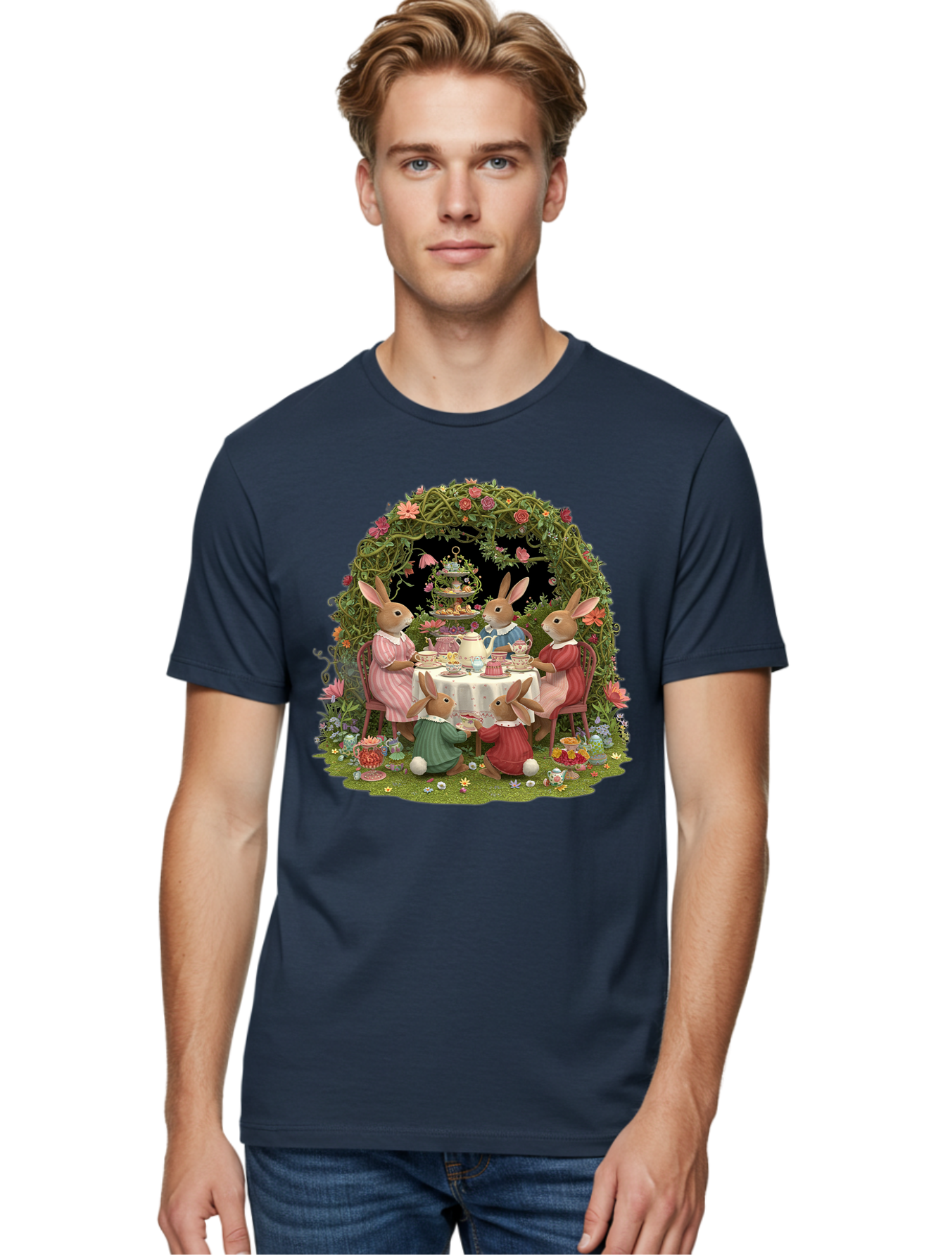 Rabbit-Family-Tea-Party Men'S Graphic Tee, 100% Cotton, Comfortable Casual Summer Wear, Machine Washable, Vintage Camera, Old Camera, Antique Camera, Black Camera, Classic Photography, Photography Equipment, Nostalgic Device, Film Camera, Baj720 30