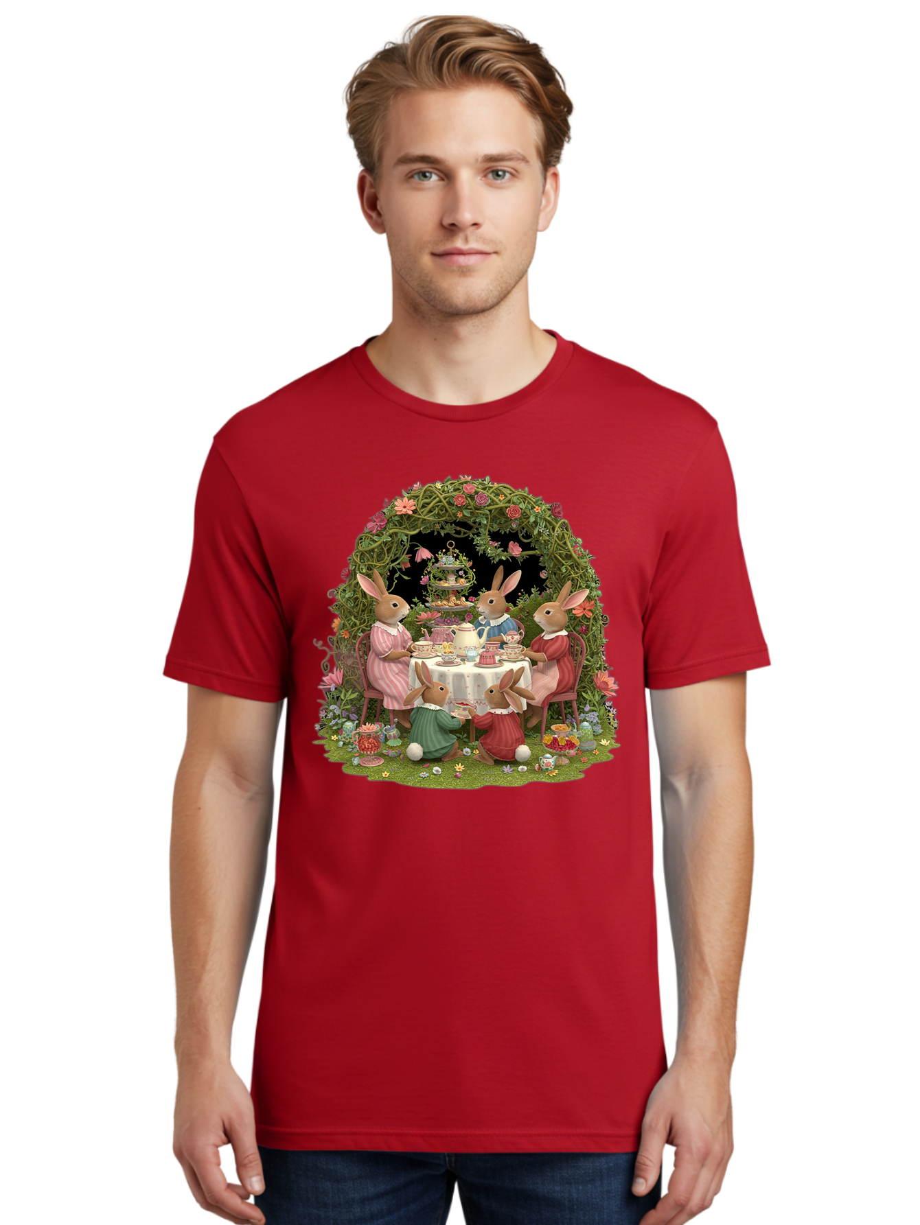 Rabbit-Family-Tea-Party Men'S Graphic Tee, 100% Cotton, Comfortable Casual Summer Wear, Machine Washable, Vintage Camera, Old Camera, Antique Camera, Black Camera, Classic Photography, Photography Equipment, Nostalgic Device, Film Camera, Baj720 21