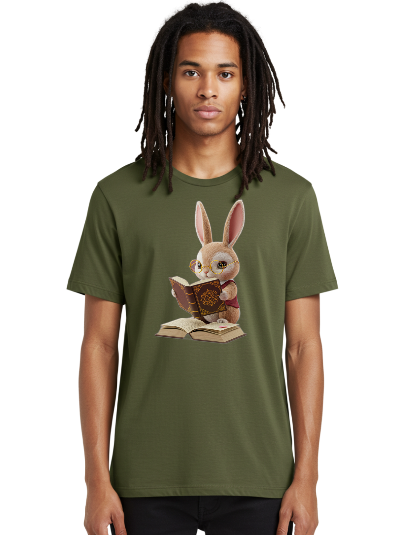 Rabbit-Reading-Book-1 Men'S Graphic Tee, 100% Cotton, Comfortable Casual Summer Wear, Machine Washable, Vintage Camera, Old Camera, Antique Camera, Black Camera, Classic Photography, Photography Equipment, Nostalgic Device, Film Camera, Baj723 27
