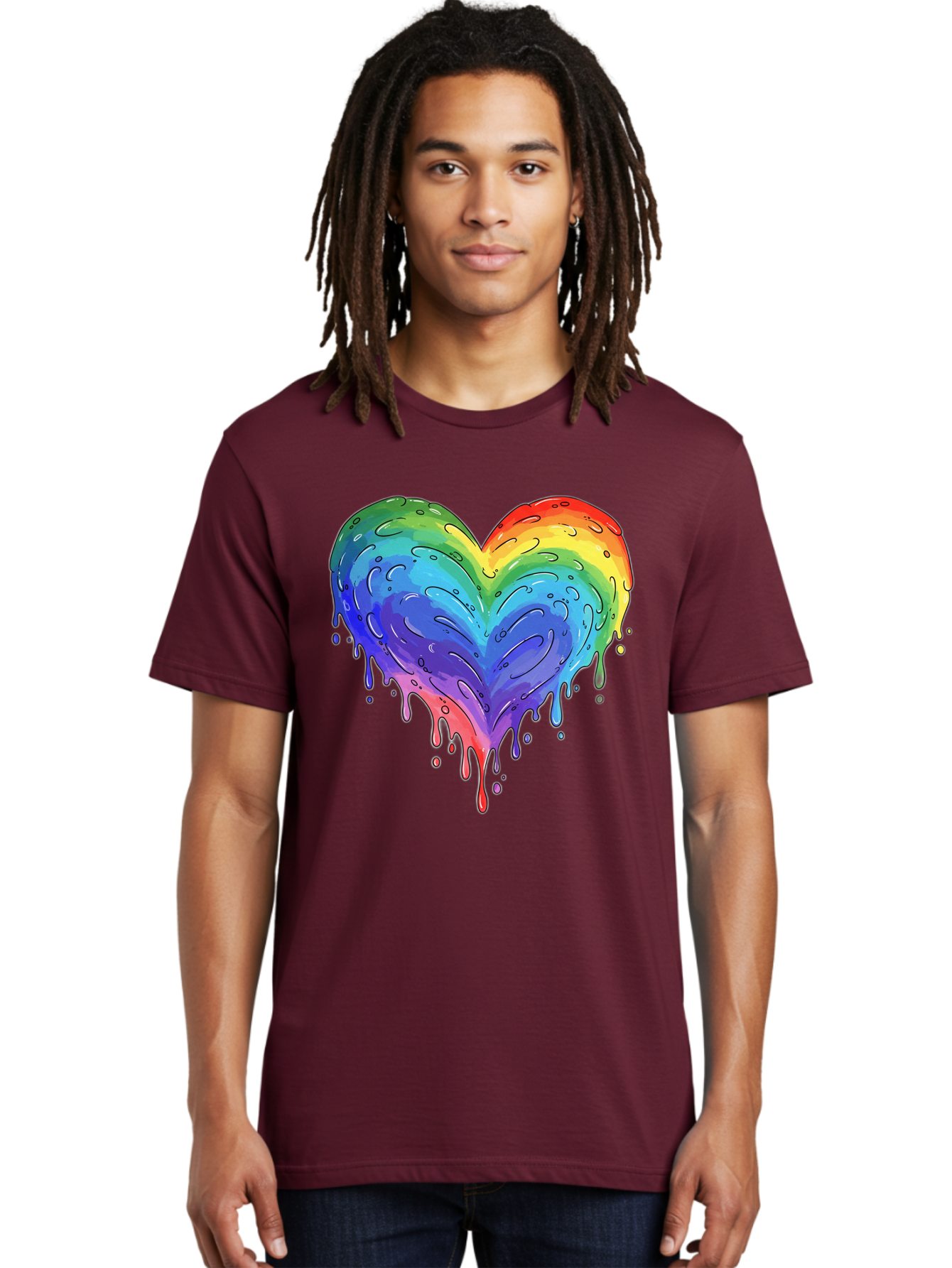 Rainbow-Dripping-Heart Men'S Graphic Tee, 100% Cotton, Comfortable Casual Summer Wear, Machine Washable, Vintage Camera, Old Camera, Antique Camera, Black Camera, Classic Photography, Photography Equipment, Nostalgic Device, Film Camera, Baj727 27