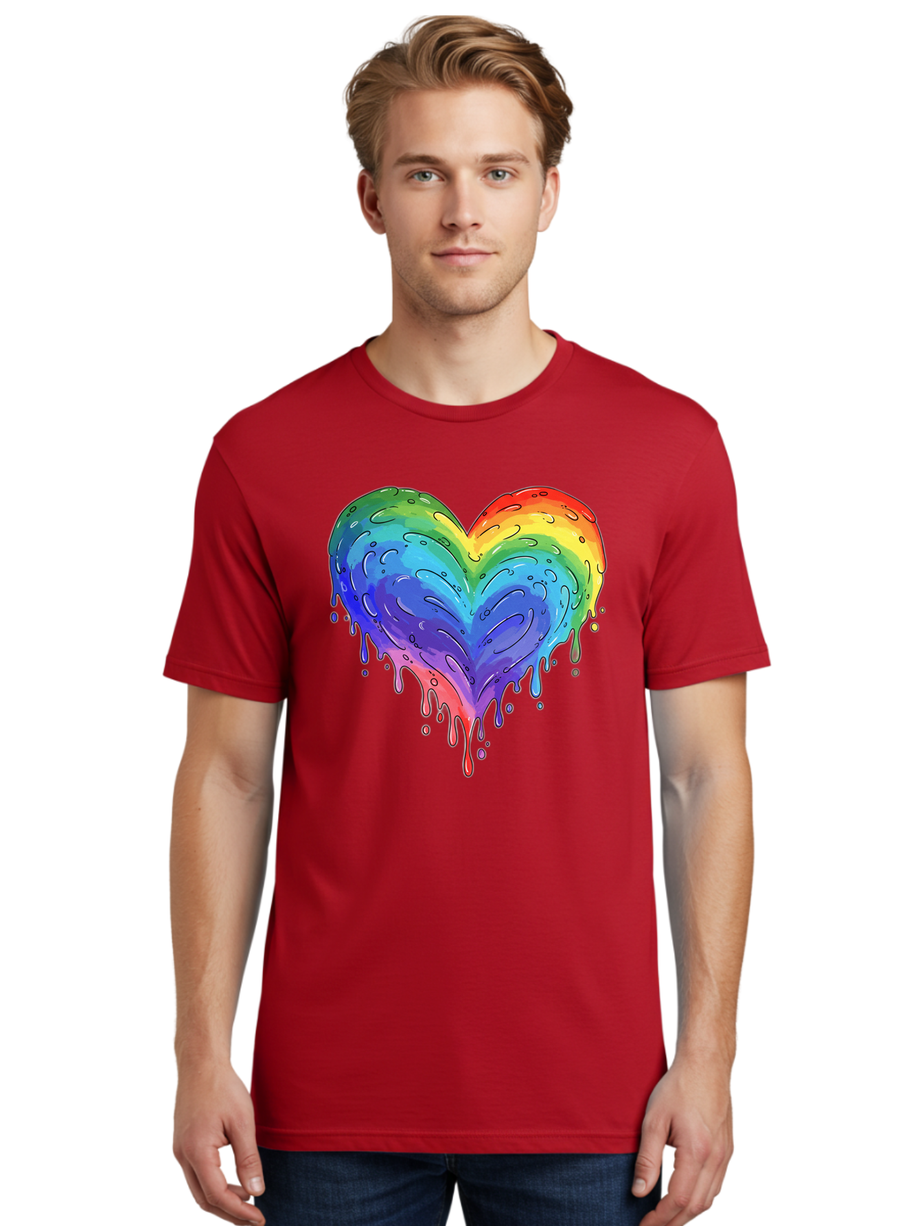 Rainbow-Dripping-Heart Men'S Graphic Tee, 100% Cotton, Comfortable Casual Summer Wear, Machine Washable, Vintage Camera, Old Camera, Antique Camera, Black Camera, Classic Photography, Photography Equipment, Nostalgic Device, Film Camera, Baj727 21