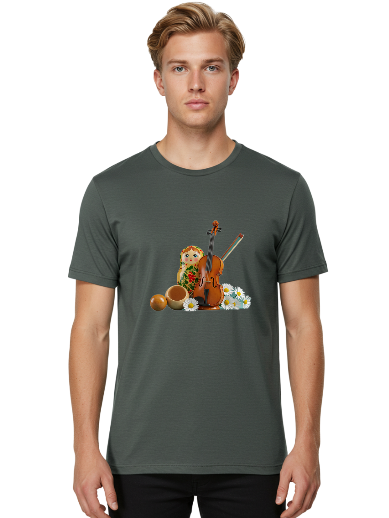 Russian-Doll-Violin Men'S Graphic Tee, 100% Cotton, Comfortable Casual Summer Wear, Machine Washable, Vintage Camera, Old Camera, Antique Camera, Black Camera, Classic Photography, Photography Equipment, Nostalgic Device, Film Camera, Baj751 30
