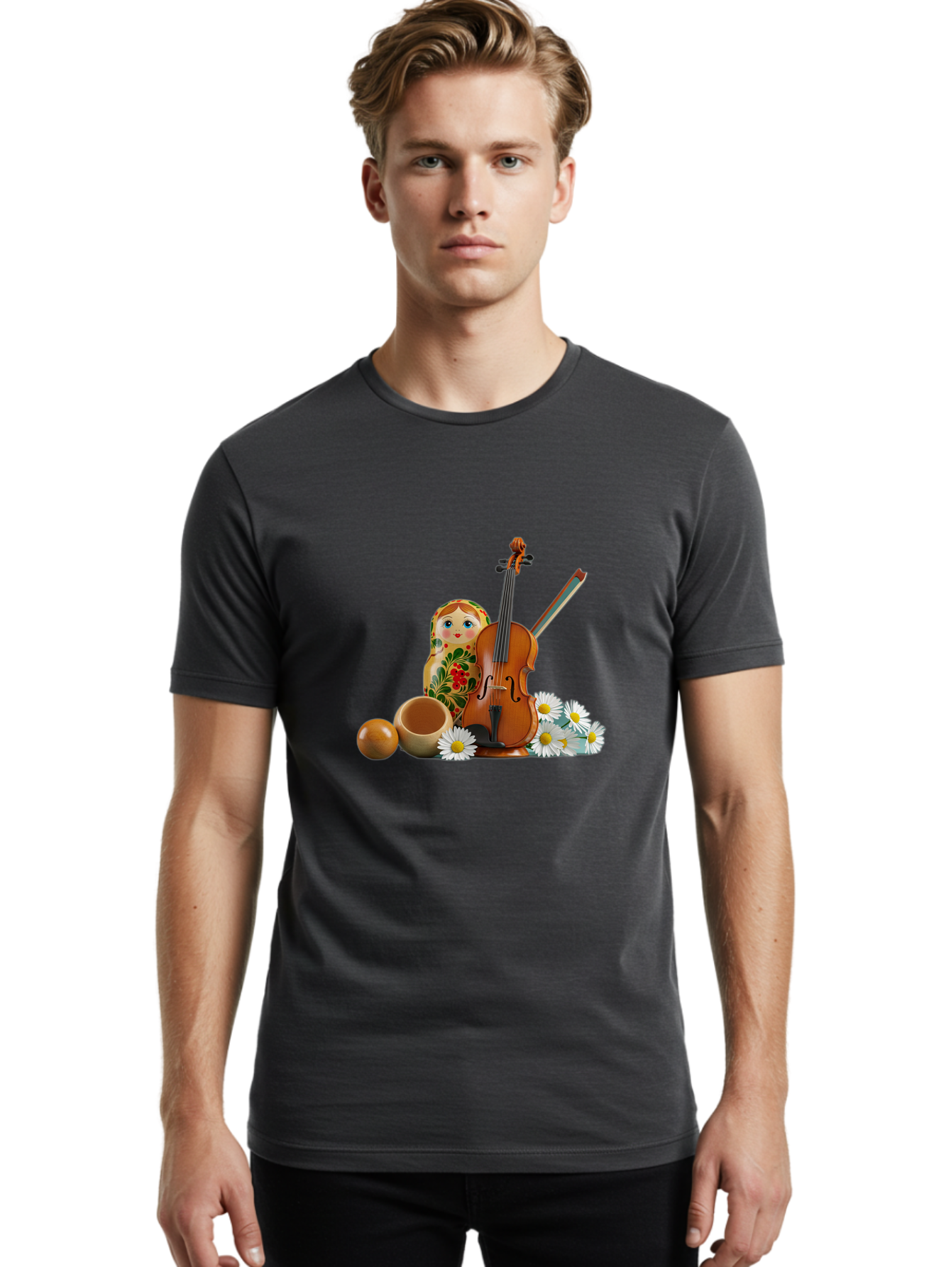 Russian-Doll-Violin Men'S Graphic Tee, 100% Cotton, Comfortable Casual Summer Wear, Machine Washable, Vintage Camera, Old Camera, Antique Camera, Black Camera, Classic Photography, Photography Equipment, Nostalgic Device, Film Camera, Baj751 26