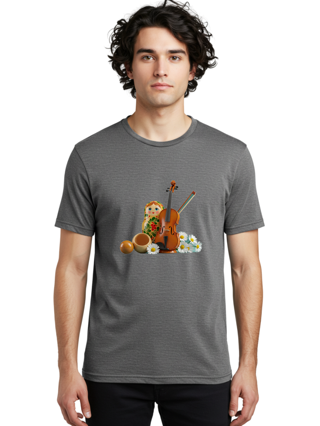 Russian-Doll-Violin Men'S Graphic Tee, 100% Cotton, Comfortable Casual Summer Wear, Machine Washable, Vintage Camera, Old Camera, Antique Camera, Black Camera, Classic Photography, Photography Equipment, Nostalgic Device, Film Camera, Baj751 19