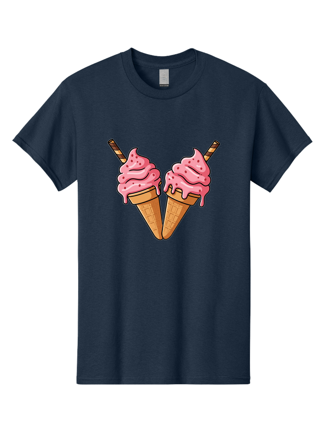 Twin-Ice-Cream-Cones Men'S Graphic Tee, 100% Cotton, Comfortable Casual Summer Wear, Machine Washable, Vintage Camera, Old Camera, Antique Camera, Black Camera, Classic Photography, Photography Equipment, Nostalgic Device, Film Camera, Baj830 2