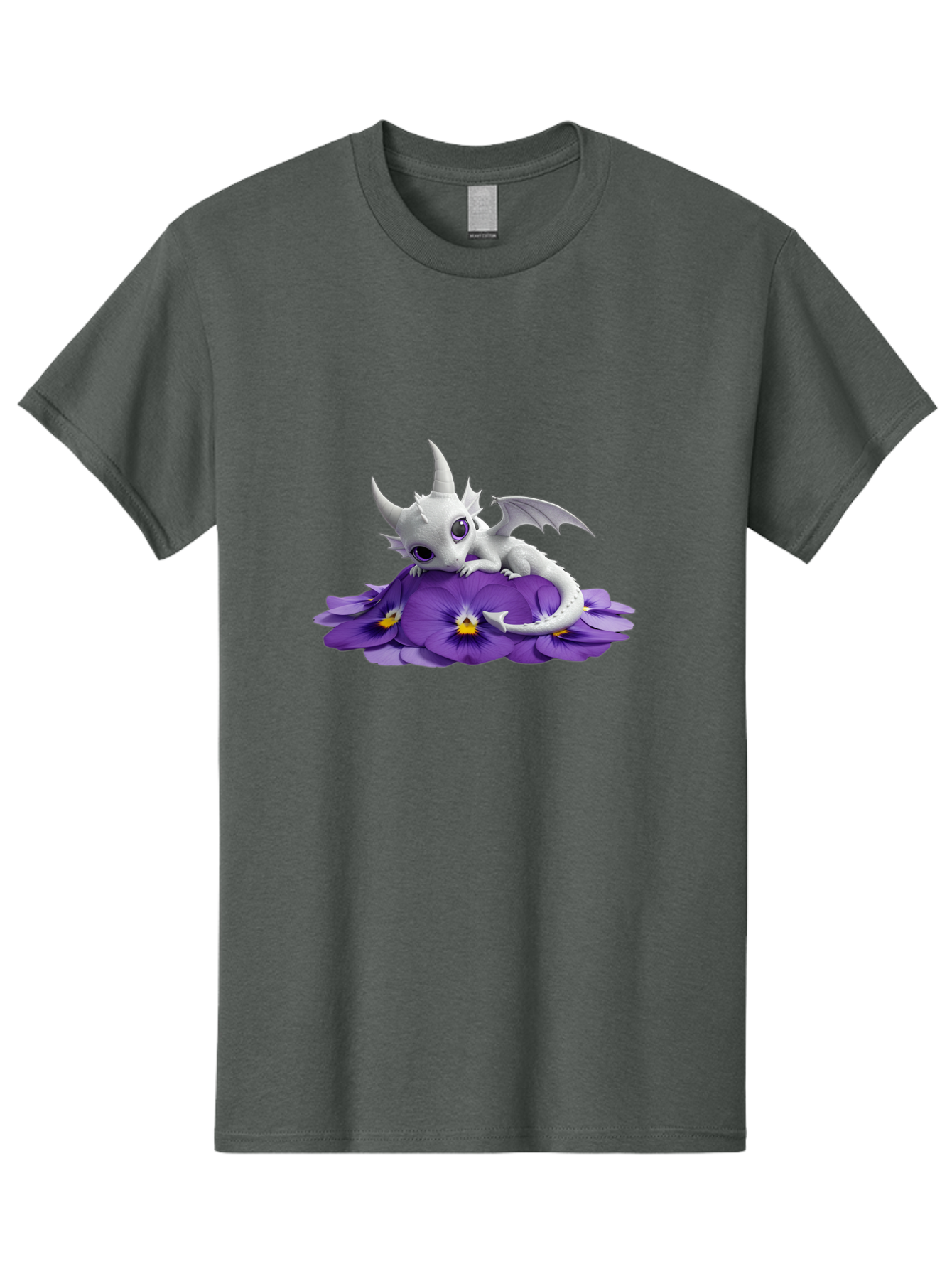White-Dragon-On-Purple-Flowers Men'S Graphic Tee, 100% Cotton, Comfortable Casual Summer Wear, Machine Washable, Vintage Camera, Old Camera, Antique Camera, Black Camera, Classic Photography, Photography Equipment, Nostalgic Device, Baj872 12