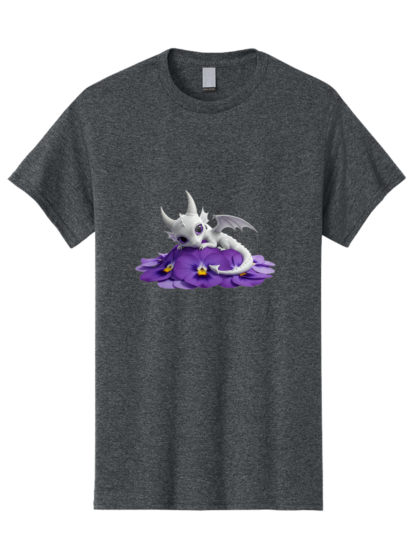 White-Dragon-On-Purple-Flowers Men'S Graphic Tee, 100% Cotton, Comfortable Casual Summer Wear, Machine Washable, Vintage Camera, Old Camera, Antique Camera, Black Camera, Classic Photography, Photography Equipment, Nostalgic Device, Baj872 8