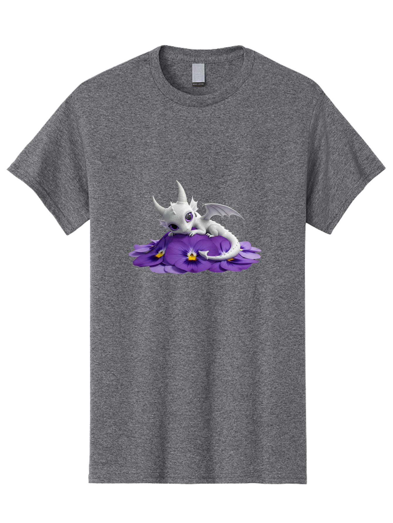 White-Dragon-On-Purple-Flowers Men'S Graphic Tee, 100% Cotton, Comfortable Casual Summer Wear, Machine Washable, Vintage Camera, Old Camera, Antique Camera, Black Camera, Classic Photography, Photography Equipment, Nostalgic Device, Baj872 13