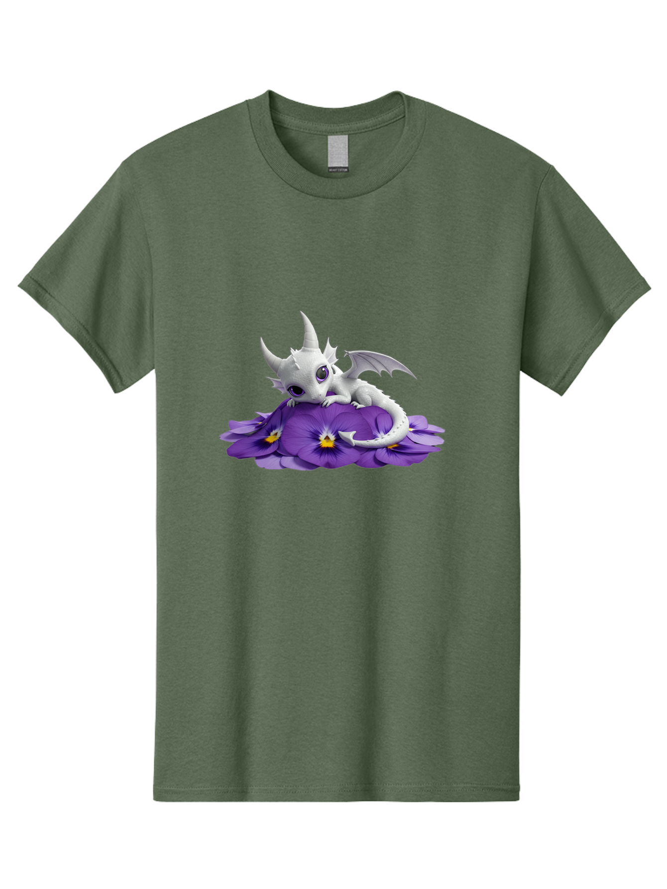 White-Dragon-On-Purple-Flowers Men'S Graphic Tee, 100% Cotton, Comfortable Casual Summer Wear, Machine Washable, Vintage Camera, Old Camera, Antique Camera, Black Camera, Classic Photography, Photography Equipment, Nostalgic Device, Baj872 15
