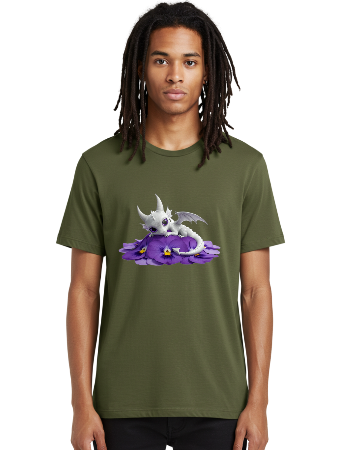 White-Dragon-On-Purple-Flowers Men'S Graphic Tee, 100% Cotton, Comfortable Casual Summer Wear, Machine Washable, Vintage Camera, Old Camera, Antique Camera, Black Camera, Classic Photography, Photography Equipment, Nostalgic Device, Baj872 30