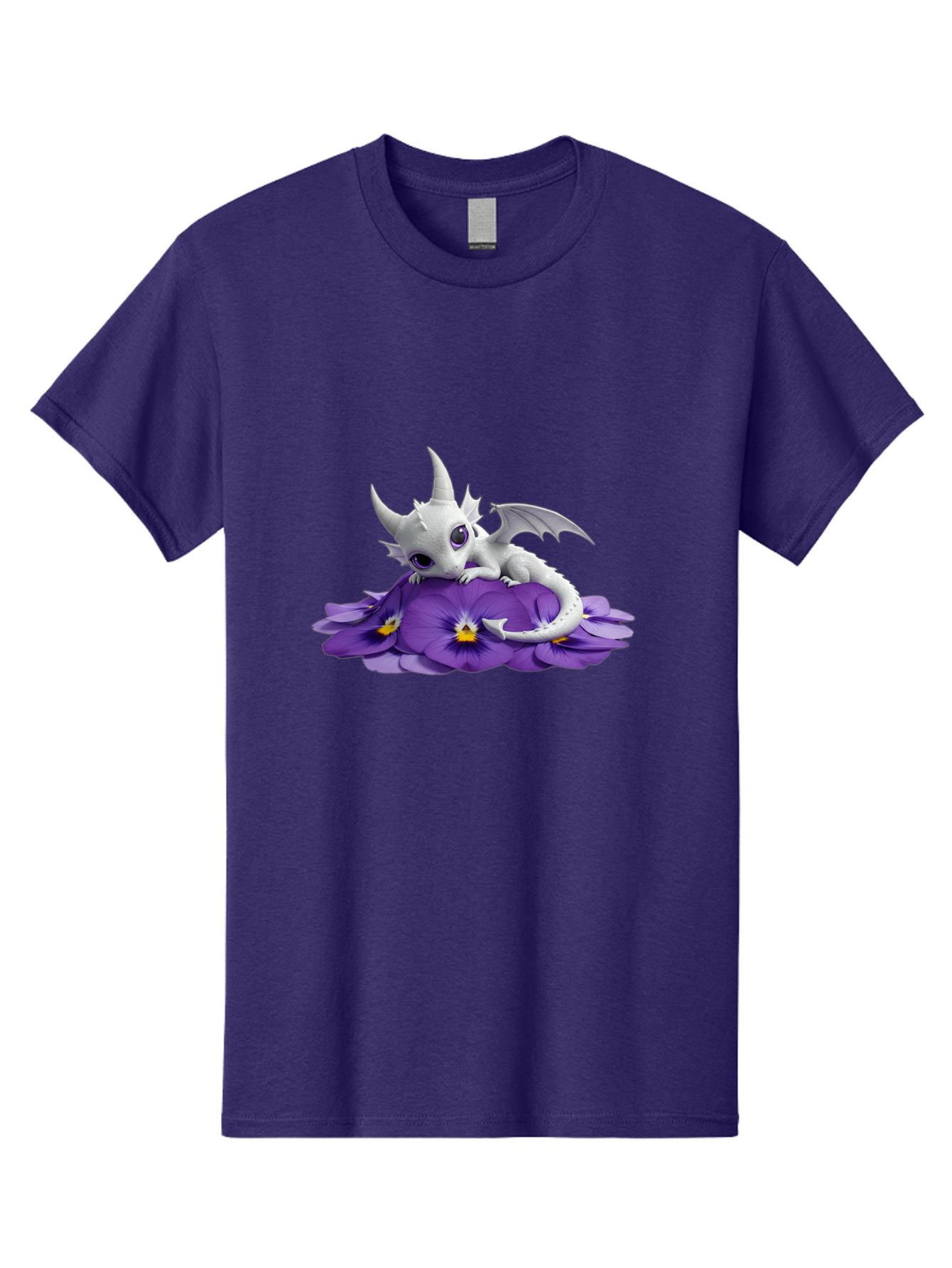 White-Dragon-On-Purple-Flowers Men'S Graphic Tee, 100% Cotton, Comfortable Casual Summer Wear, Machine Washable, Vintage Camera, Old Camera, Antique Camera, Black Camera, Classic Photography, Photography Equipment, Nostalgic Device, Baj872 5