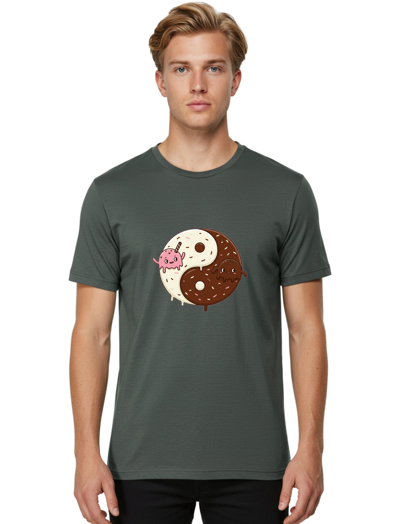Yin-Yang-Donuts Men'S Graphic Tee, 100% Cotton, Comfortable Casual Summer Wear, Machine Washable, Vintage Camera, Old Camera, Antique Camera, Black Camera, Classic Photography, Photography Equipment, Nostalgic Device, Film Camera, Camera Art Baj875 30
