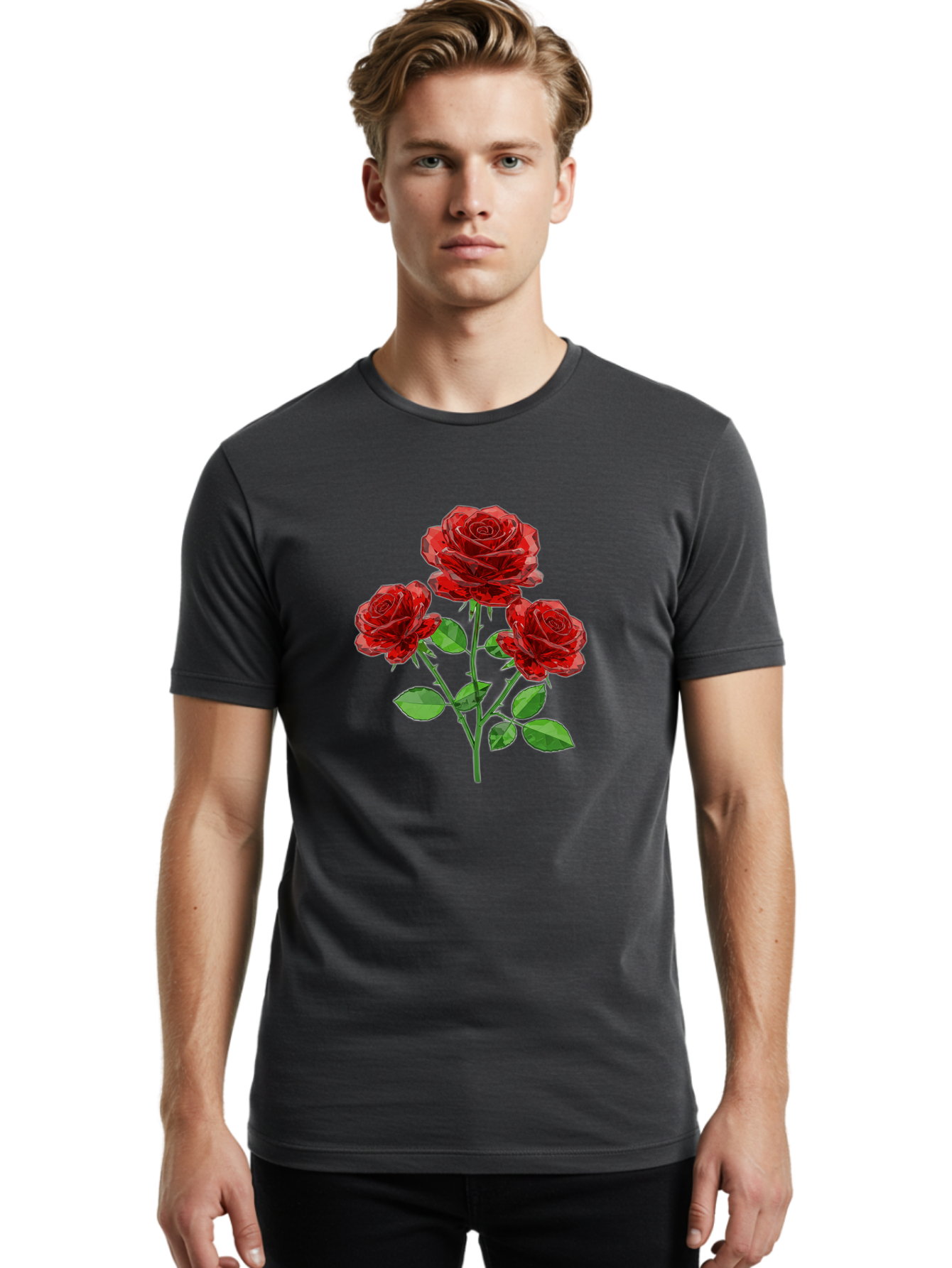3-Red-Roses Men'S Graphic Tee, 100% Cotton, Comfortable Casual Summer Wear, Machine Washable, Vintage Camera, Old Camera, Antique Camera, Black Camera, Classic Photography, Photography Equipment, Nostalgic Device, Film Camera, Camera Art Baj898 20