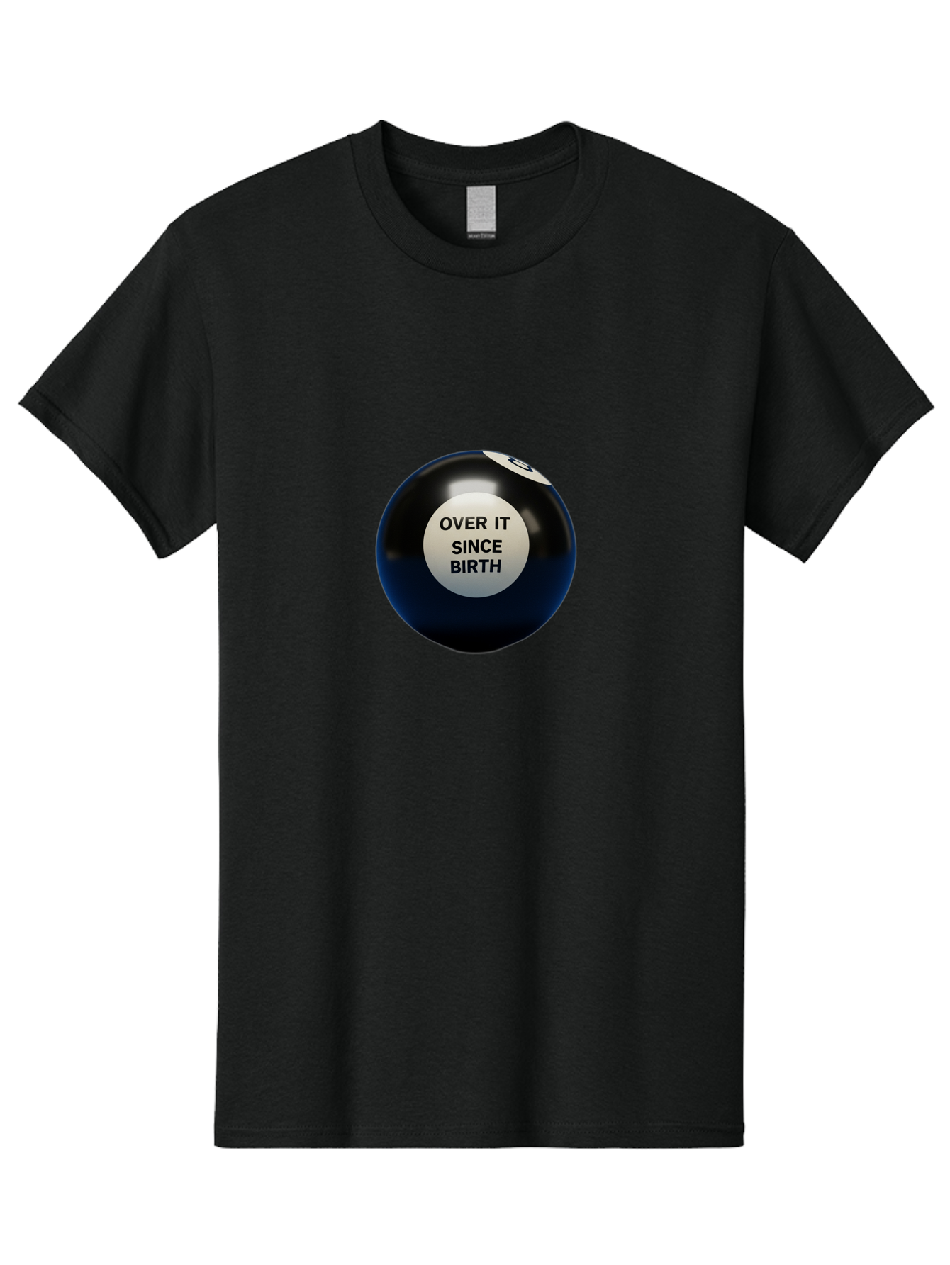 8-Ball-With-Over-It-Since-Birth-Text Men'S Graphic Tee, 100% Cotton, Comfortable Casual Summer Wear, Machine Washable, Vintage Camera, Old Camera, Antique Camera, Black Camera, Classic Photography, Photography Equipment, Nostalgic Device, Baj903 21