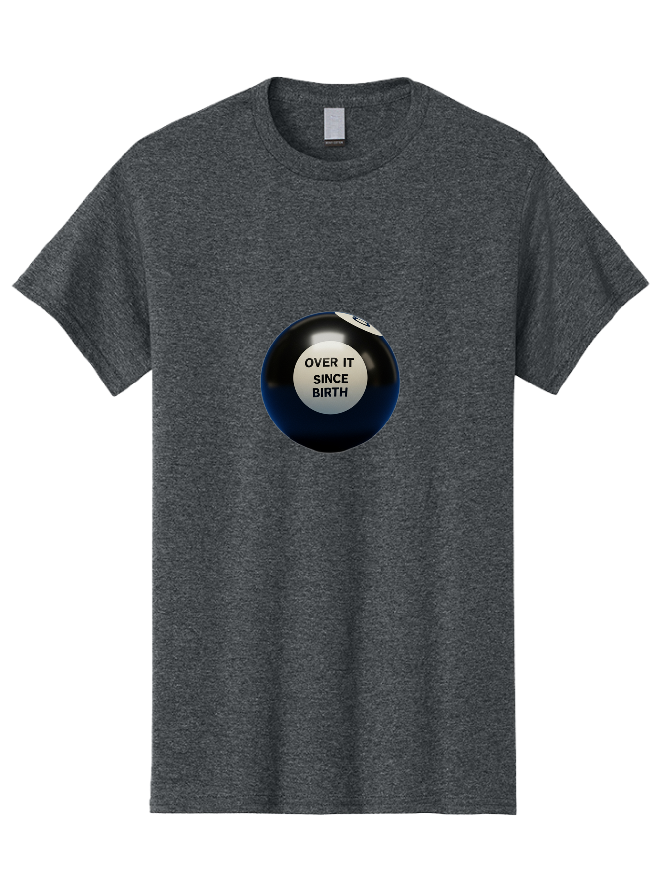 8-Ball-With-Over-It-Since-Birth-Text Men'S Graphic Tee, 100% Cotton, Comfortable Casual Summer Wear, Machine Washable, Vintage Camera, Old Camera, Antique Camera, Black Camera, Classic Photography, Photography Equipment, Nostalgic Device, Baj903 9