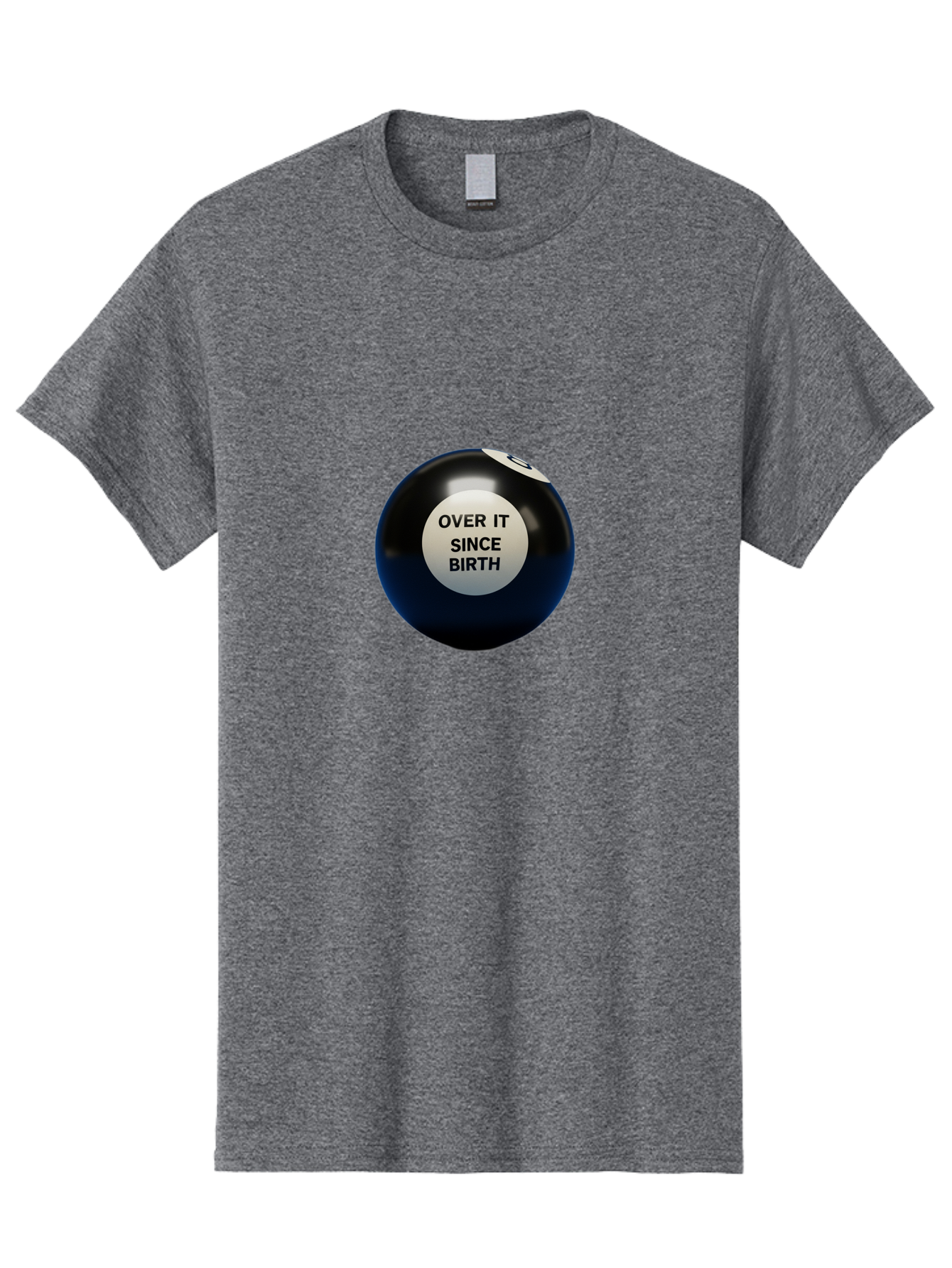 8-Ball-With-Over-It-Since-Birth-Text Men'S Graphic Tee, 100% Cotton, Comfortable Casual Summer Wear, Machine Washable, Vintage Camera, Old Camera, Antique Camera, Black Camera, Classic Photography, Photography Equipment, Nostalgic Device, Baj903 11