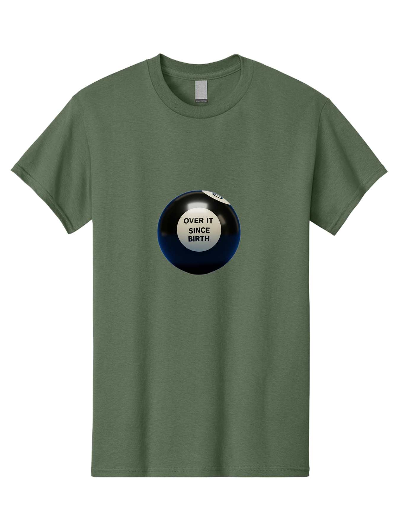 8-Ball-With-Over-It-Since-Birth-Text Men'S Graphic Tee, 100% Cotton, Comfortable Casual Summer Wear, Machine Washable, Vintage Camera, Old Camera, Antique Camera, Black Camera, Classic Photography, Photography Equipment, Nostalgic Device, Baj903 5