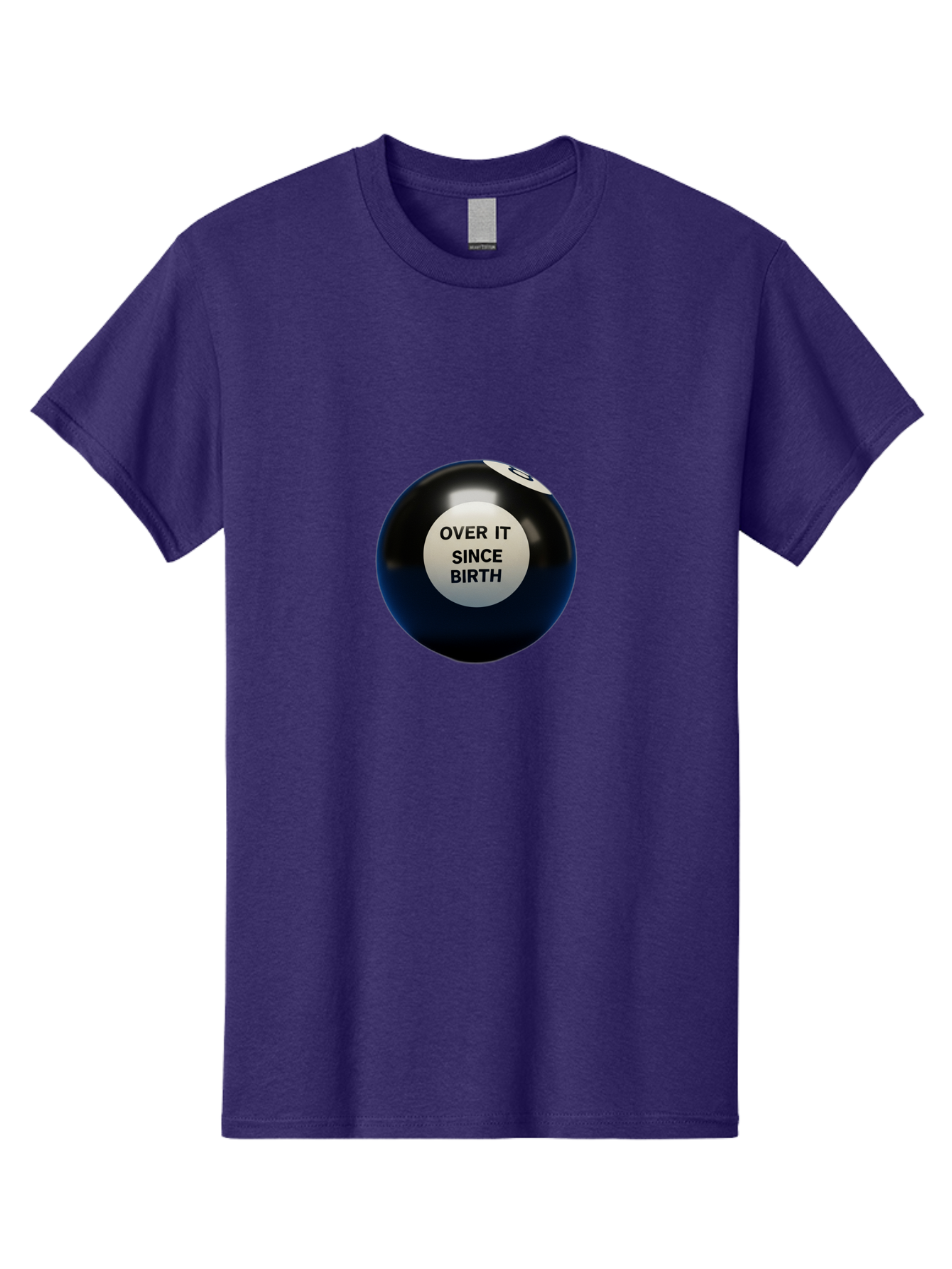 8-Ball-With-Over-It-Since-Birth-Text Men'S Graphic Tee, 100% Cotton, Comfortable Casual Summer Wear, Machine Washable, Vintage Camera, Old Camera, Antique Camera, Black Camera, Classic Photography, Photography Equipment, Nostalgic Device, Baj903 19
