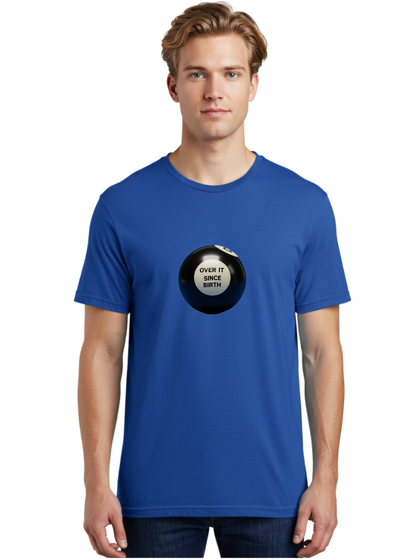 8-Ball-With-Over-It-Since-Birth-Text Men'S Graphic Tee, 100% Cotton, Comfortable Casual Summer Wear, Machine Washable, Vintage Camera, Old Camera, Antique Camera, Black Camera, Classic Photography, Photography Equipment, Nostalgic Device, Baj903 14