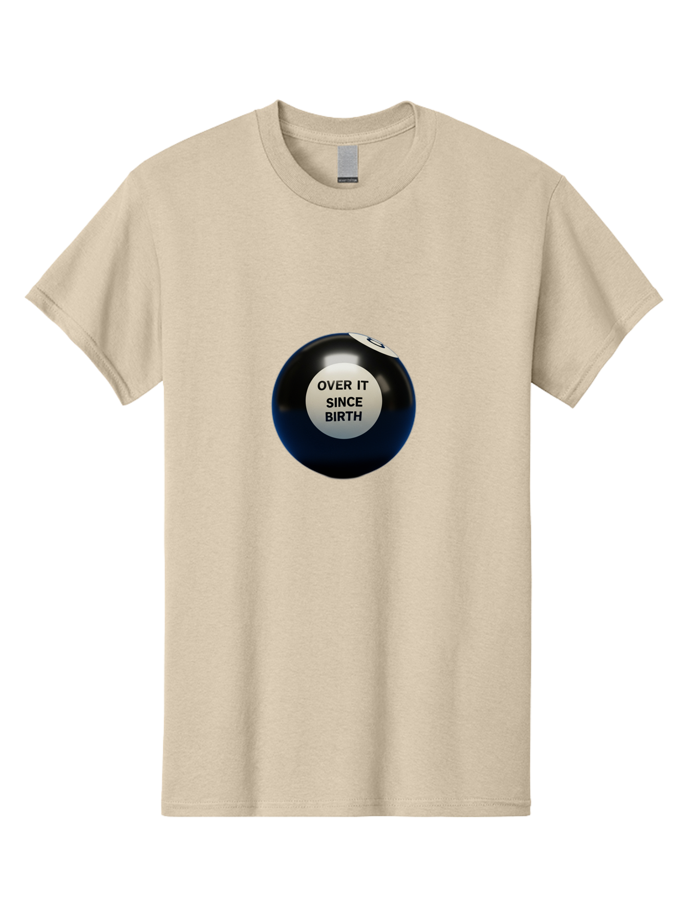 8-Ball-With-Over-It-Since-Birth-Text Men'S Graphic Tee, 100% Cotton, Comfortable Casual Summer Wear, Machine Washable, Vintage Camera, Old Camera, Antique Camera, Black Camera, Classic Photography, Photography Equipment, Nostalgic Device, Baj903 17