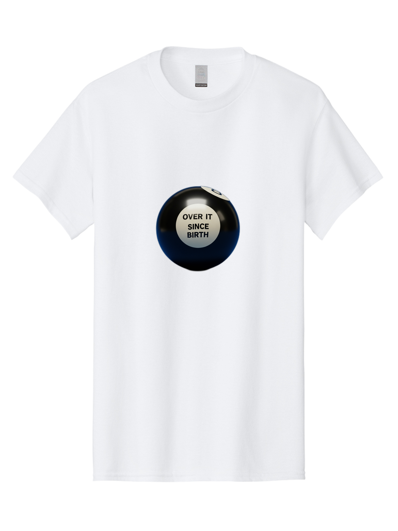 8-Ball-With-Over-It-Since-Birth-Text Men'S Graphic Tee, 100% Cotton, Comfortable Casual Summer Wear, Machine Washable, Vintage Camera, Old Camera, Antique Camera, Black Camera, Classic Photography, Photography Equipment, Nostalgic Device, Baj903 25