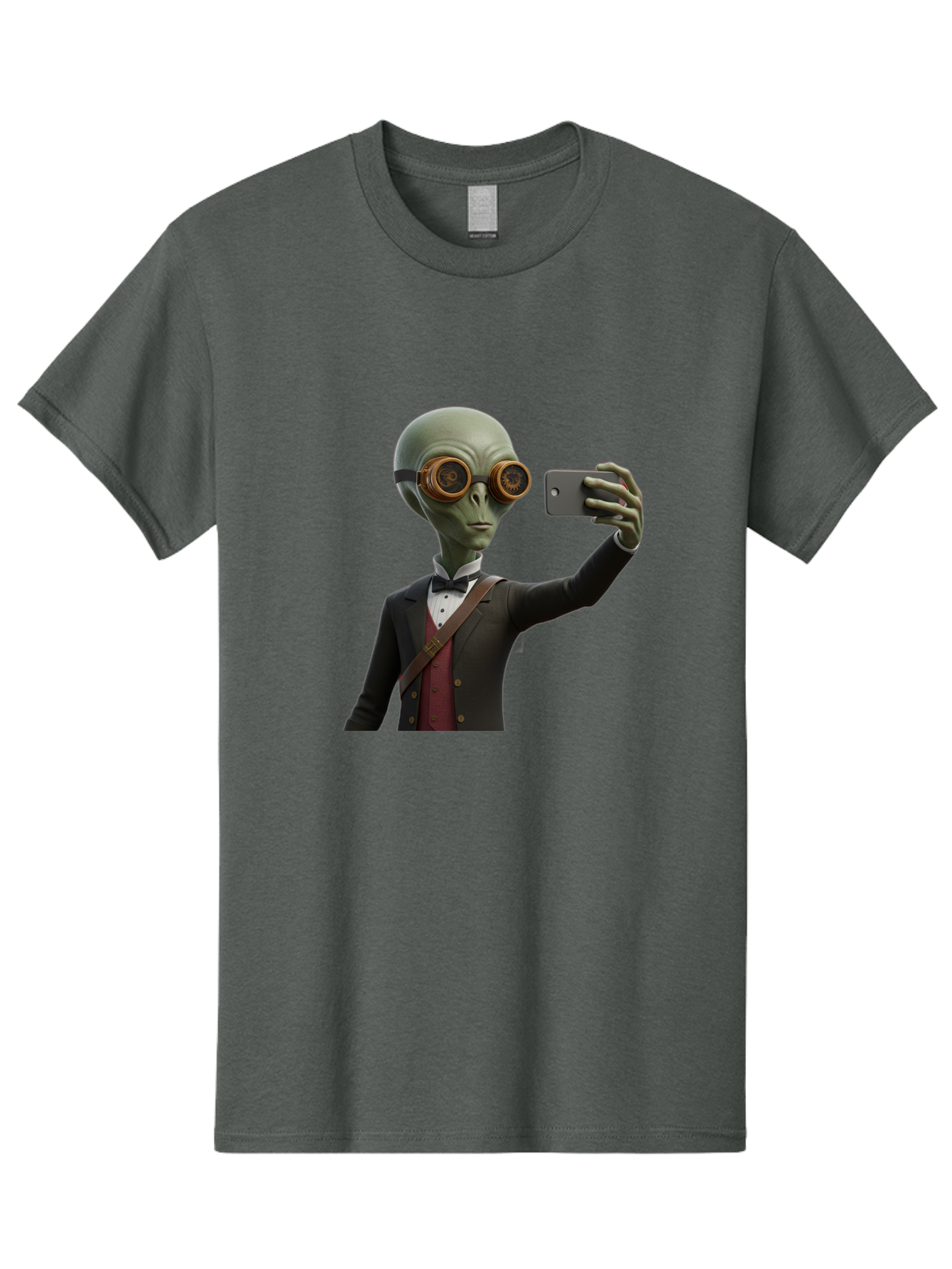Alien-Taking-Selfie Men'S Graphic Tee, 100% Cotton, Comfortable Casual Summer Wear, Machine Washable, Vintage Camera, Old Camera, Antique Camera, Black Camera, Classic Photography, Photography Equipment, Nostalgic Device, Film Camera, Baj925 17