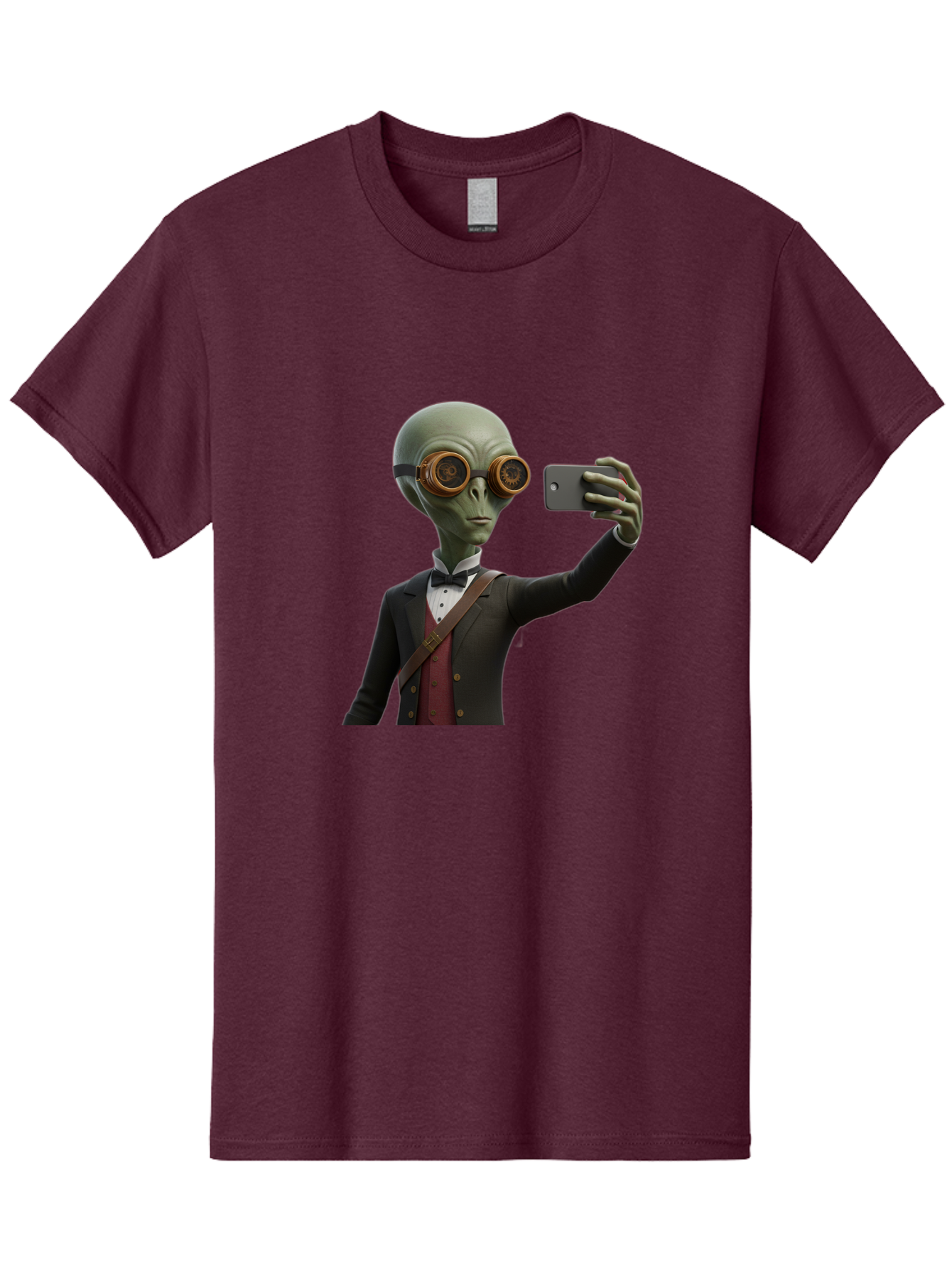 Alien-Taking-Selfie Men'S Graphic Tee, 100% Cotton, Comfortable Casual Summer Wear, Machine Washable, Vintage Camera, Old Camera, Antique Camera, Black Camera, Classic Photography, Photography Equipment, Nostalgic Device, Film Camera, Baj925 7