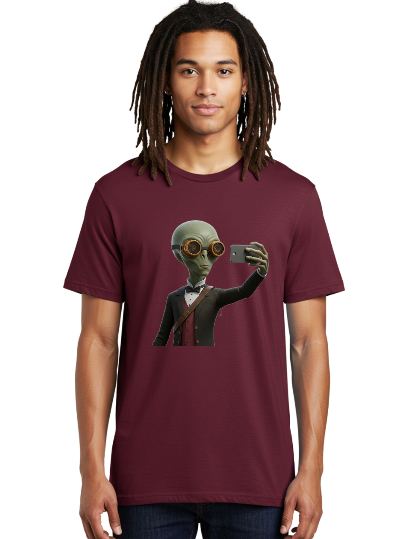 Alien-Taking-Selfie Men'S Graphic Tee, 100% Cotton, Comfortable Casual Summer Wear, Machine Washable, Vintage Camera, Old Camera, Antique Camera, Black Camera, Classic Photography, Photography Equipment, Nostalgic Device, Film Camera, Baj925 8