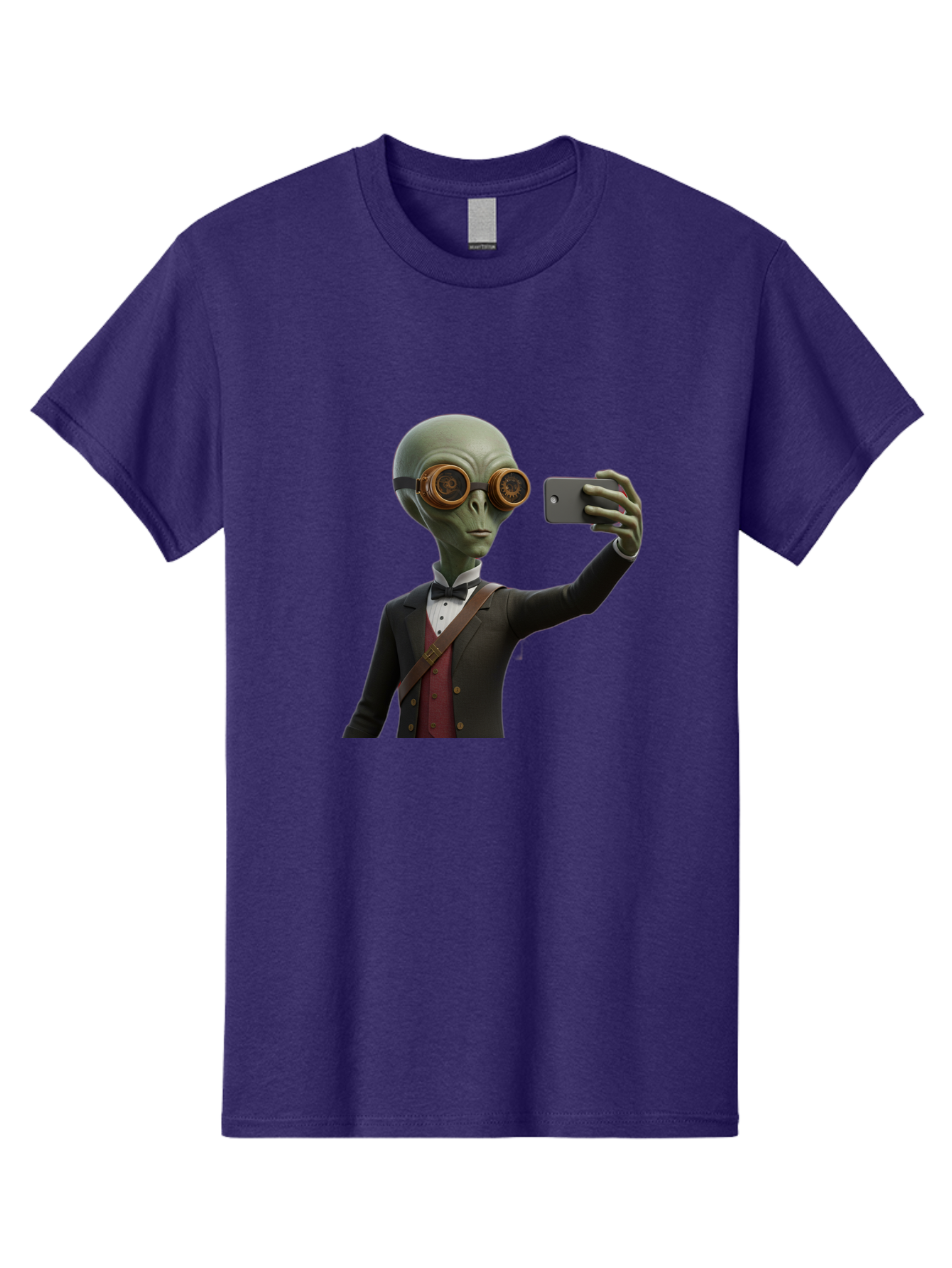 Alien-Taking-Selfie Men'S Graphic Tee, 100% Cotton, Comfortable Casual Summer Wear, Machine Washable, Vintage Camera, Old Camera, Antique Camera, Black Camera, Classic Photography, Photography Equipment, Nostalgic Device, Film Camera, Baj925 25