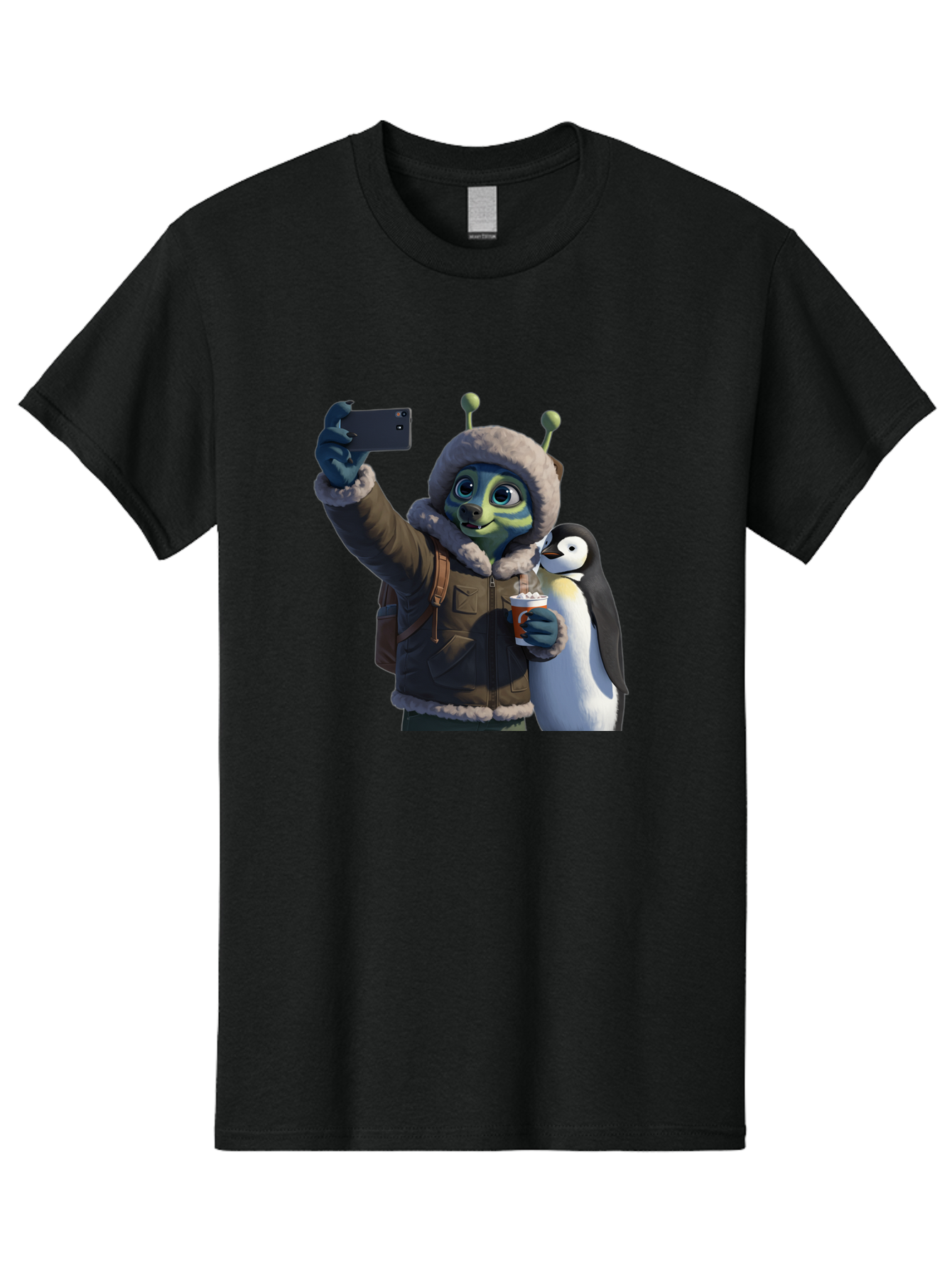 Alien-With-Penguin Men'S Graphic Tee, 100% Cotton, Comfortable Casual Summer Wear, Machine Washable, Vintage Camera, Old Camera, Antique Camera, Black Camera, Classic Photography, Photography Equipment, Nostalgic Device, Film Camera, Baj926 21