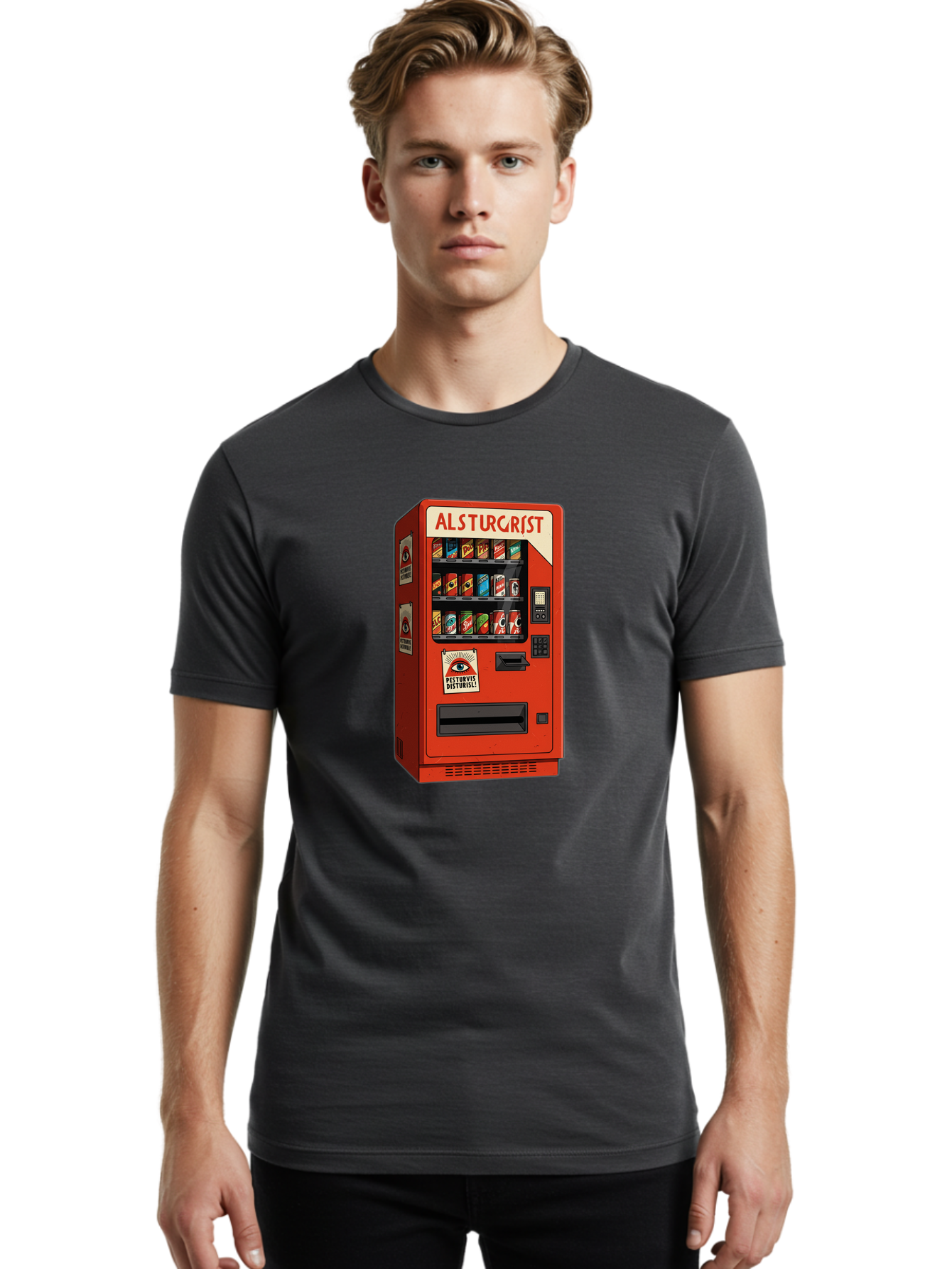 Alsturgrist-Vending-Machine Men'S Graphic Tee, 100% Cotton, Comfortable Casual Summer Wear, Machine Washable, Vintage Camera, Old Camera, Antique Camera, Black Camera, Classic Photography, Photography Equipment, Nostalgic Device, Film Camera, Baj933 8