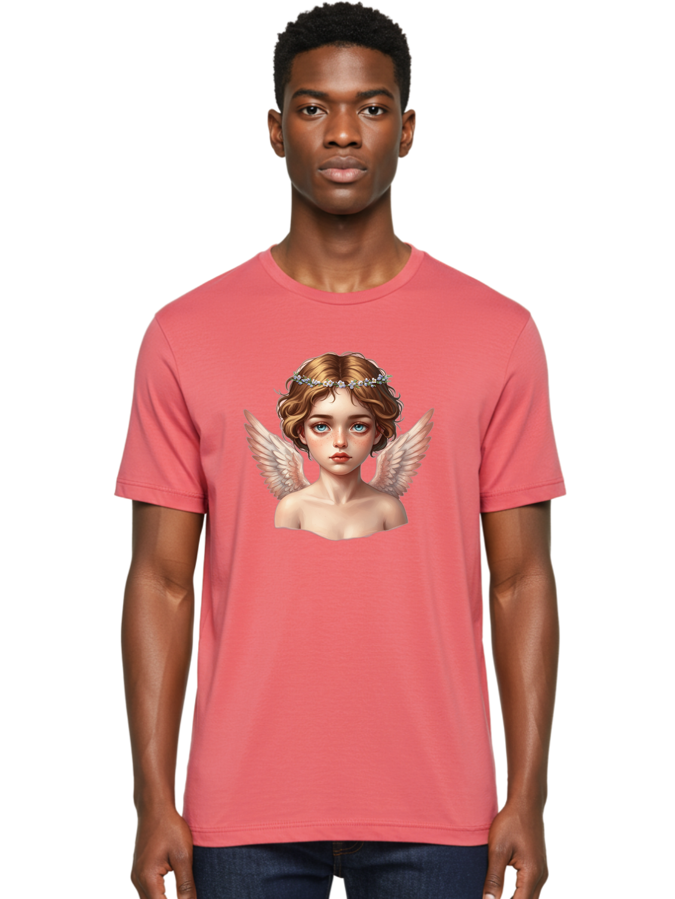Angel-Portrait-1 Men'S Graphic Tee, 100% Cotton, Comfortable Casual Summer Wear, Machine Washable, Vintage Camera, Old Camera, Antique Camera, Black Camera, Classic Photography, Photography Equipment, Nostalgic Device, Film Camera, Camera Art Baj941 30