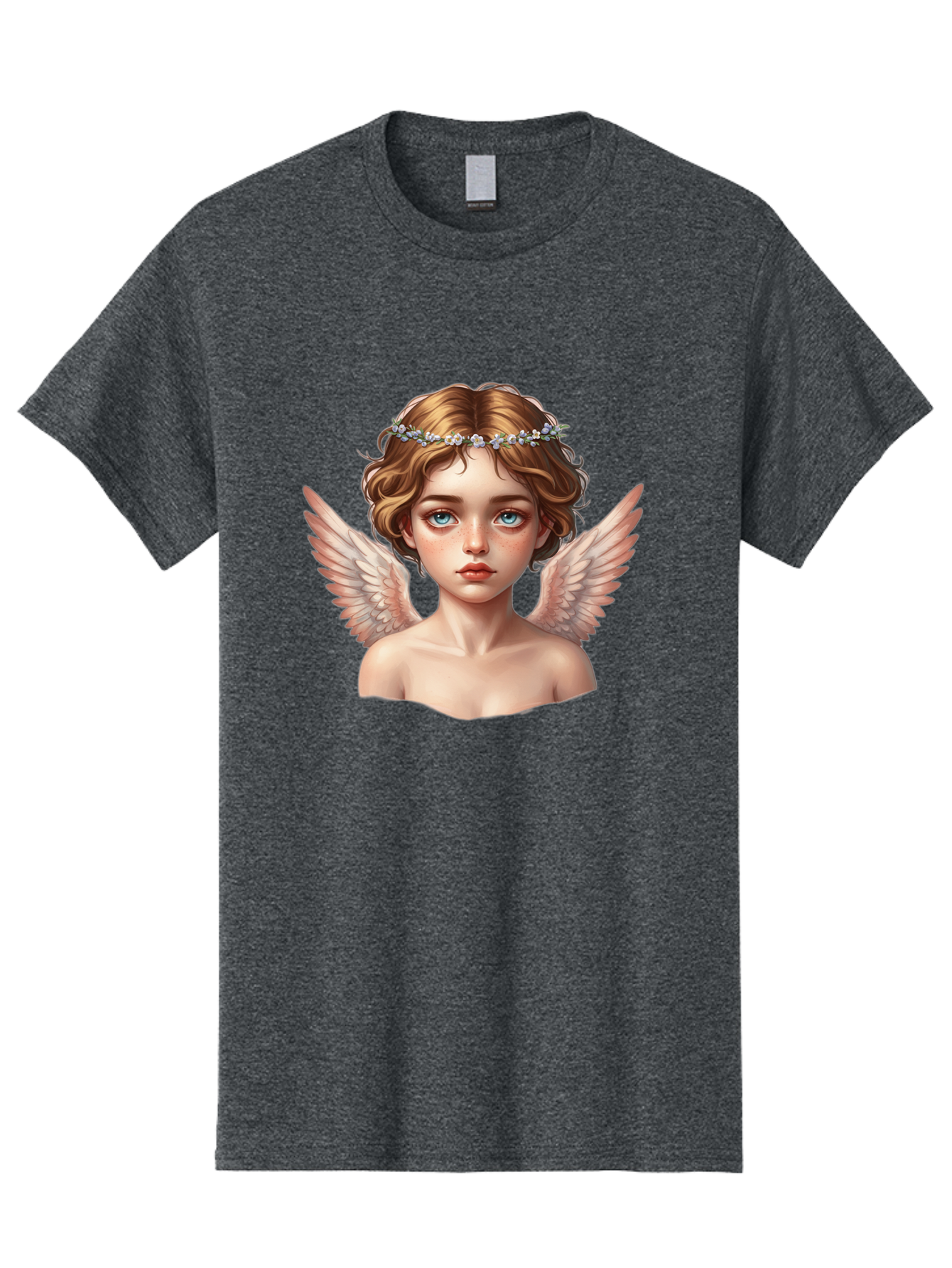 Angel-Portrait-1 Men'S Graphic Tee, 100% Cotton, Comfortable Casual Summer Wear, Machine Washable, Vintage Camera, Old Camera, Antique Camera, Black Camera, Classic Photography, Photography Equipment, Nostalgic Device, Film Camera, Camera Art Baj941 5