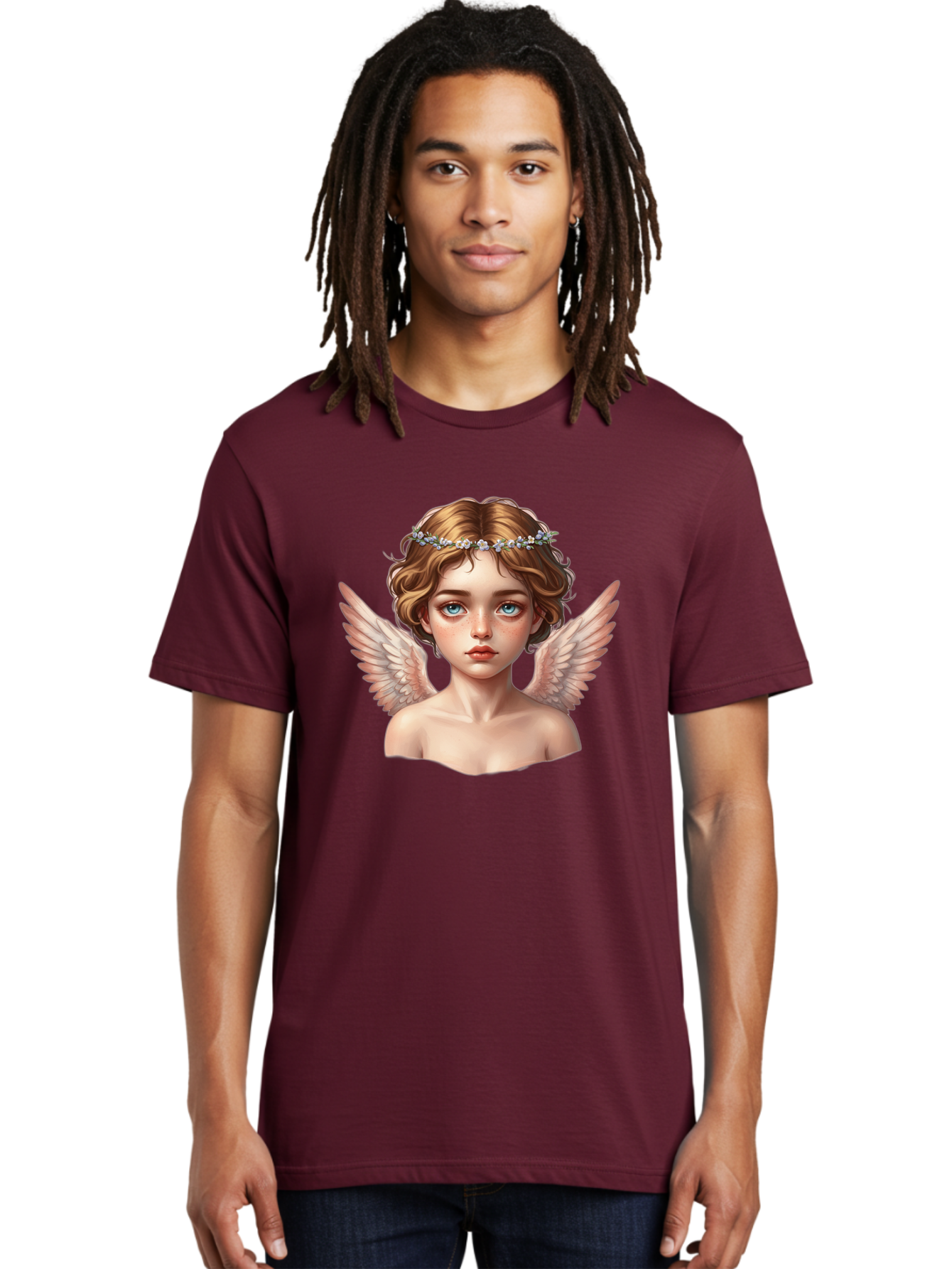 Angel-Portrait-1 Men'S Graphic Tee, 100% Cotton, Comfortable Casual Summer Wear, Machine Washable, Vintage Camera, Old Camera, Antique Camera, Black Camera, Classic Photography, Photography Equipment, Nostalgic Device, Film Camera, Camera Art Baj941 10